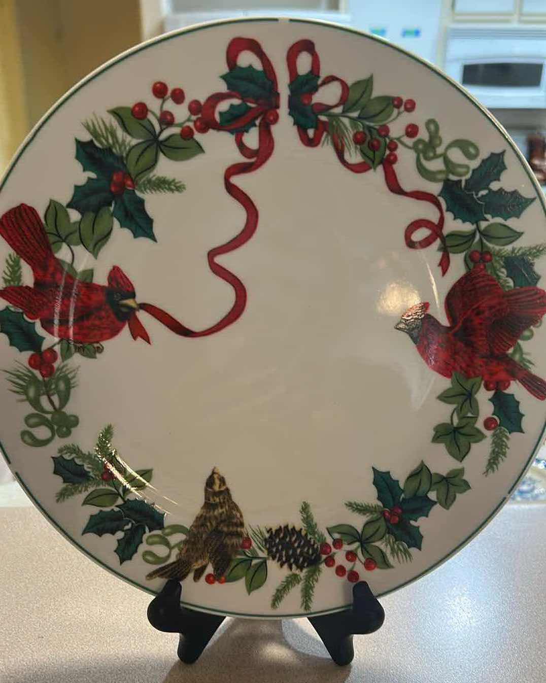 Photo 1 of 9-ROYAL NORFOLK " CARDINAL CHRISTMAS" DINNER PLATES