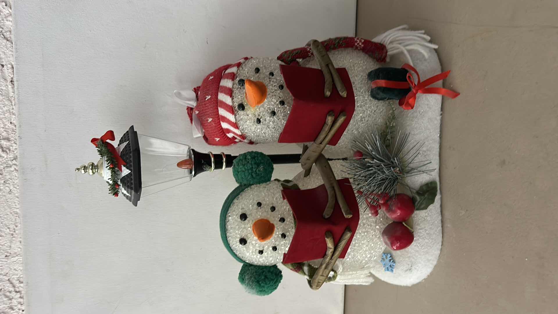 Photo 1 of THREE PIECE SNOWMAN CHRISTMAS DECOR, TALLEST 14”