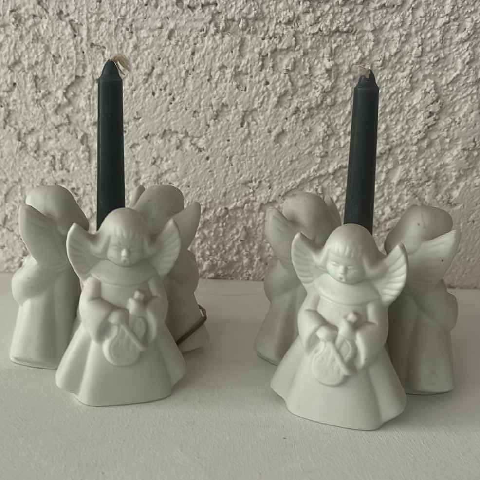 Photo 1 of 2 CERAMIC ANGEL CANDLE HOLDERS H4”