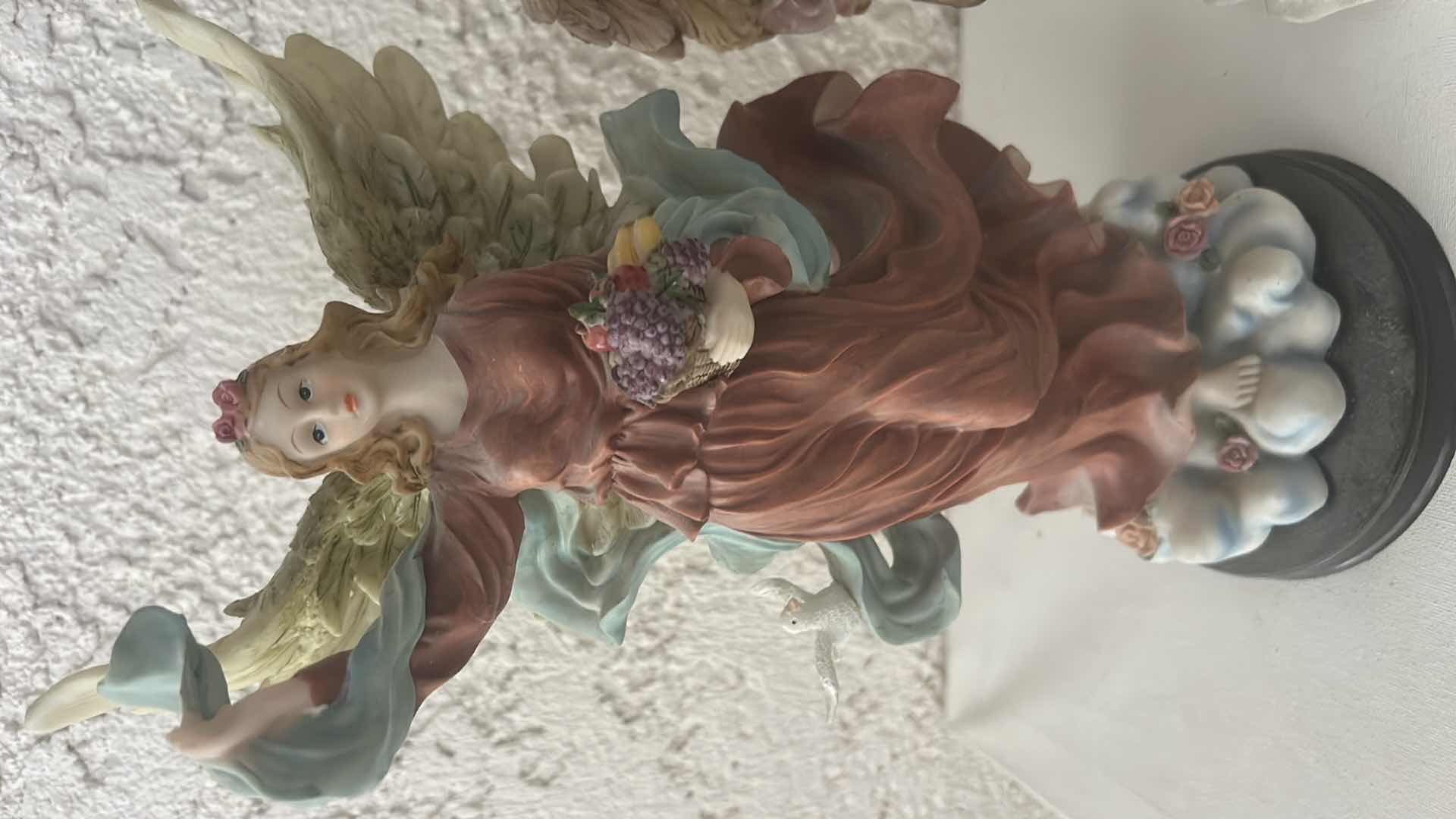 Photo 1 of 2 RESIN ANGEL FIGURINES, TALLEST H13”