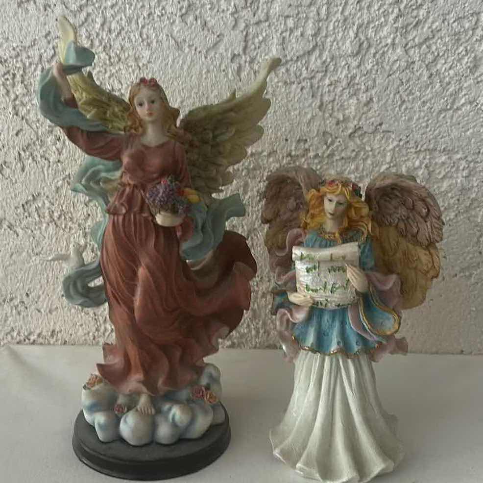 Photo 1 of 2 RESIN ANGEL FIGURINES, TALLEST H13”