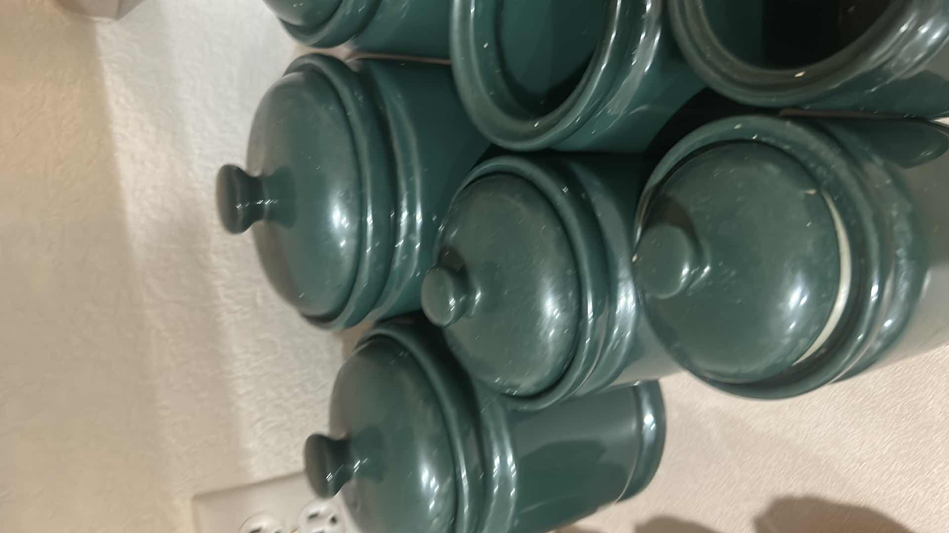 Photo 1 of 8- GREEN CERAMIC CANISTERS