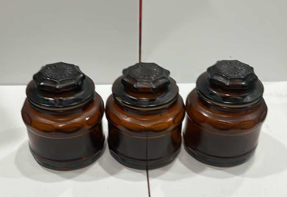 Photo 1 of 3- SMALL AMBER CANNISTERS