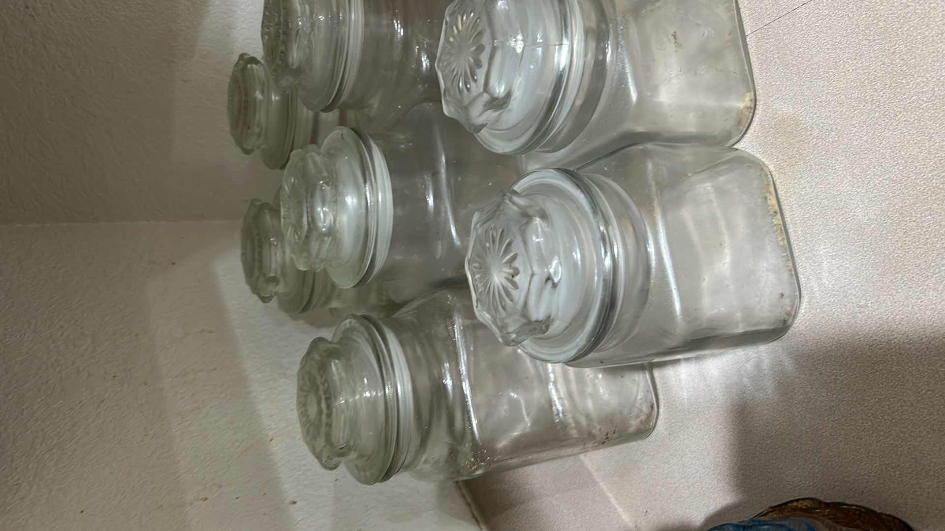 Photo 1 of 11- ASSORTMENT OF CLEAR GLASS CANISTERS