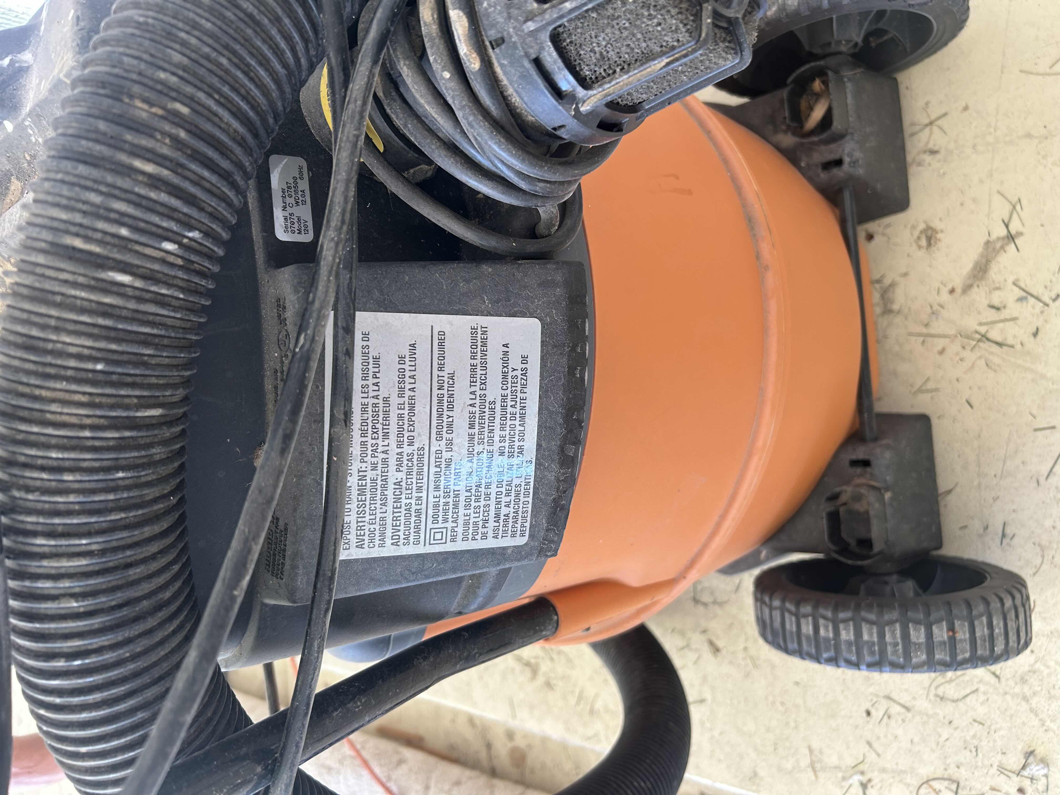Photo 1 of RIDGID NXT WET DRY VACUUM
