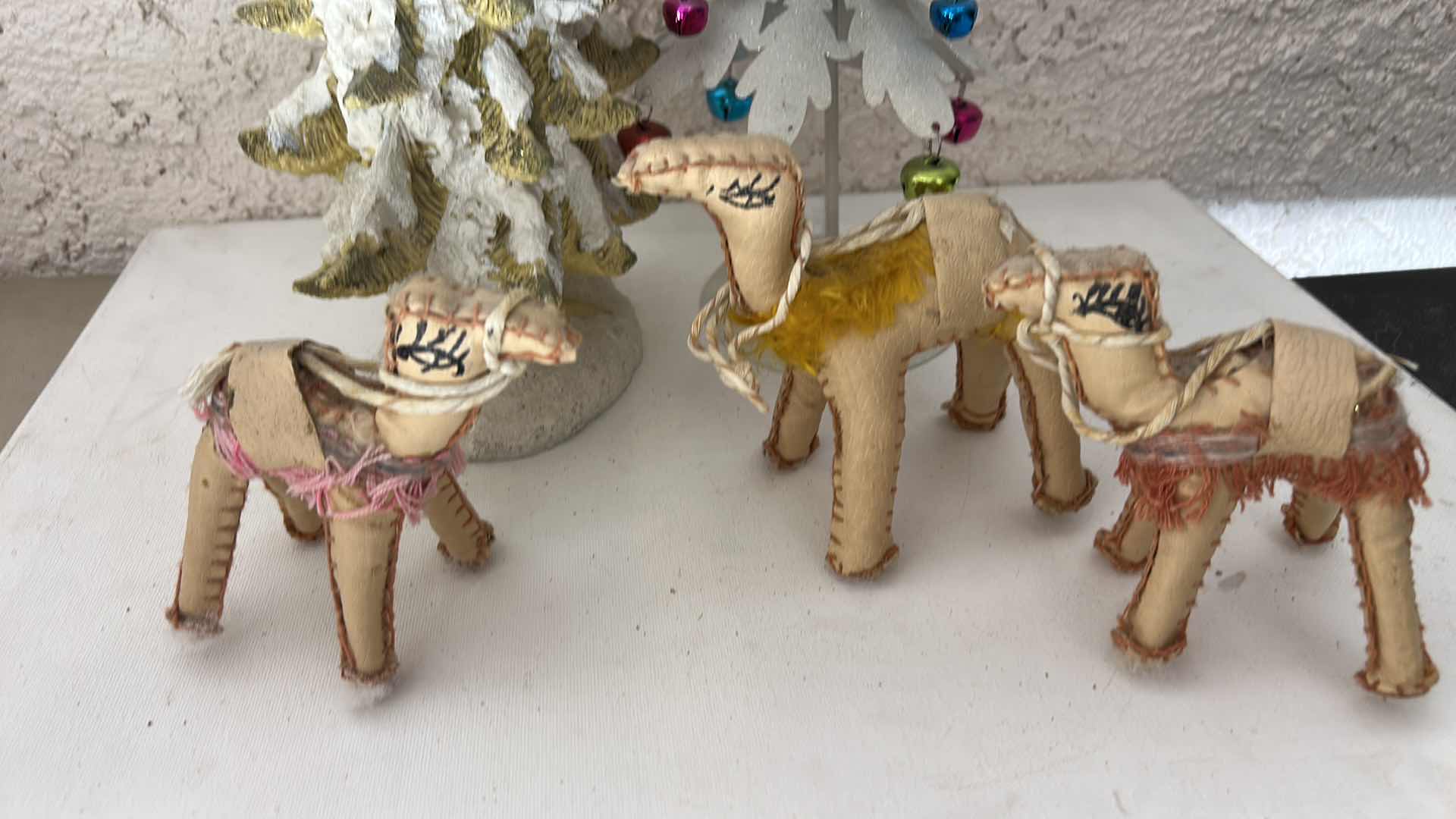 Photo 1 of CHRISTMAS DECOR – CAMELS AND CHRISTMAS TREES, TALLEST 17”
