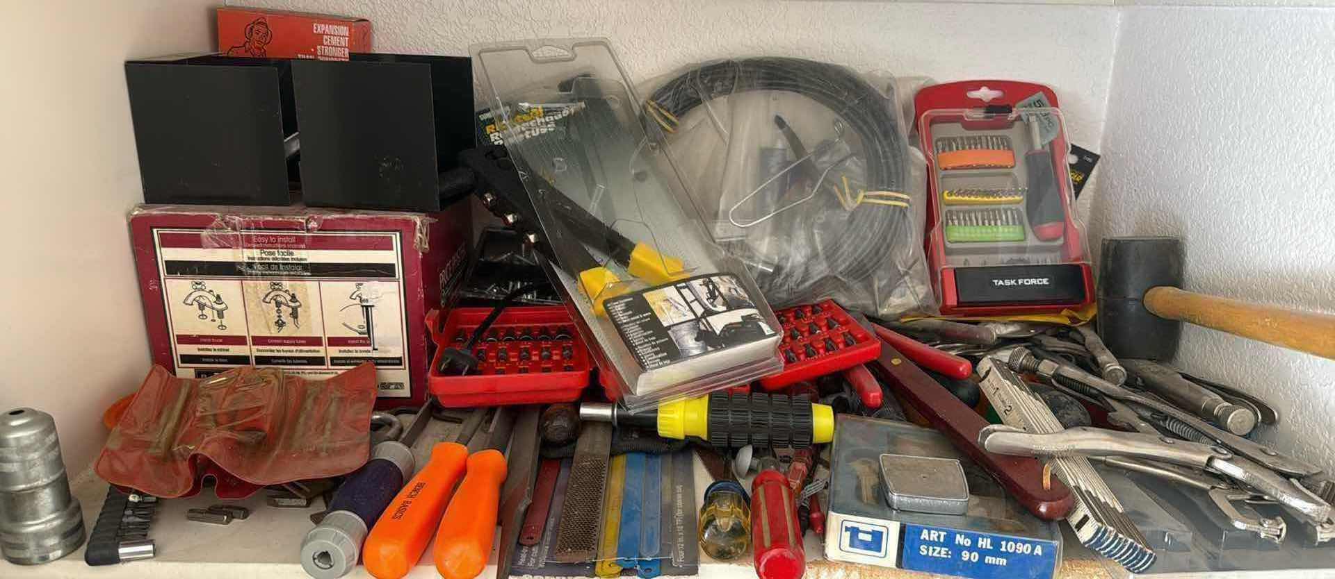 Photo 1 of CONTENTS OF SHELF ASSORTED TOOLS