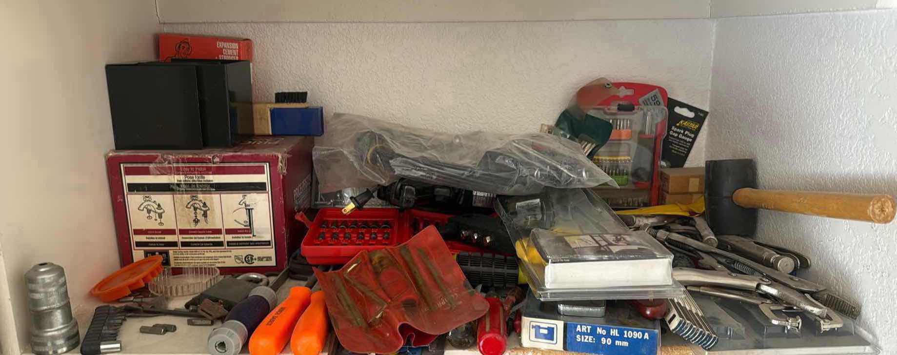 Photo 1 of CONTENTS OF SHELF ASSORTED TOOLS