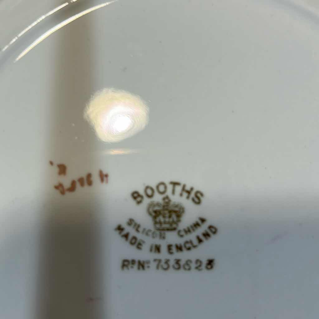 Photo 1 of 5-VINTAGE BLUE WHITE FLORAL LUNCH PLATE 9" BY BOOTHS SILICON CHINA