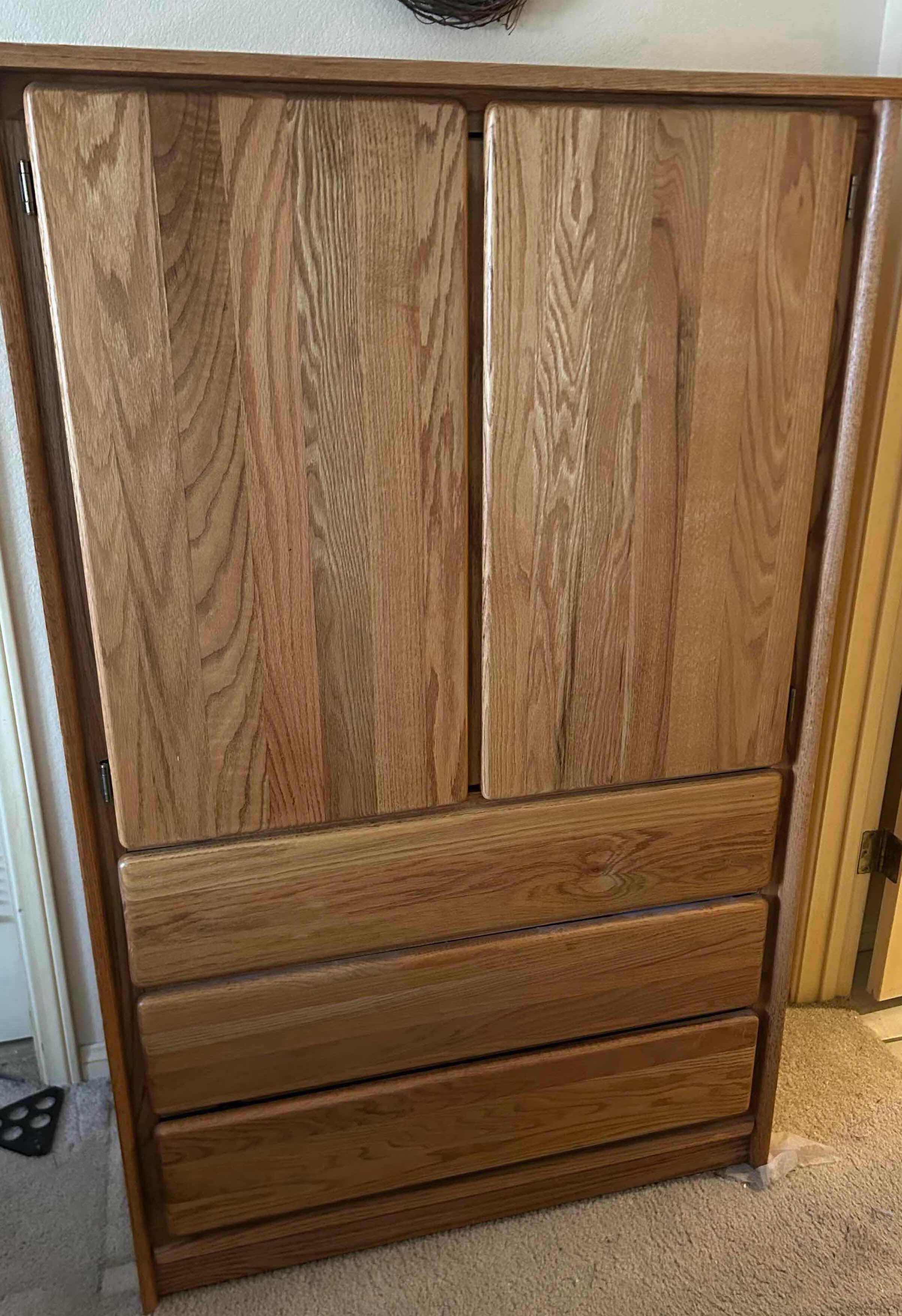 View 2 of OAK WARDROBE DRESSER 38" X 18" H 60"