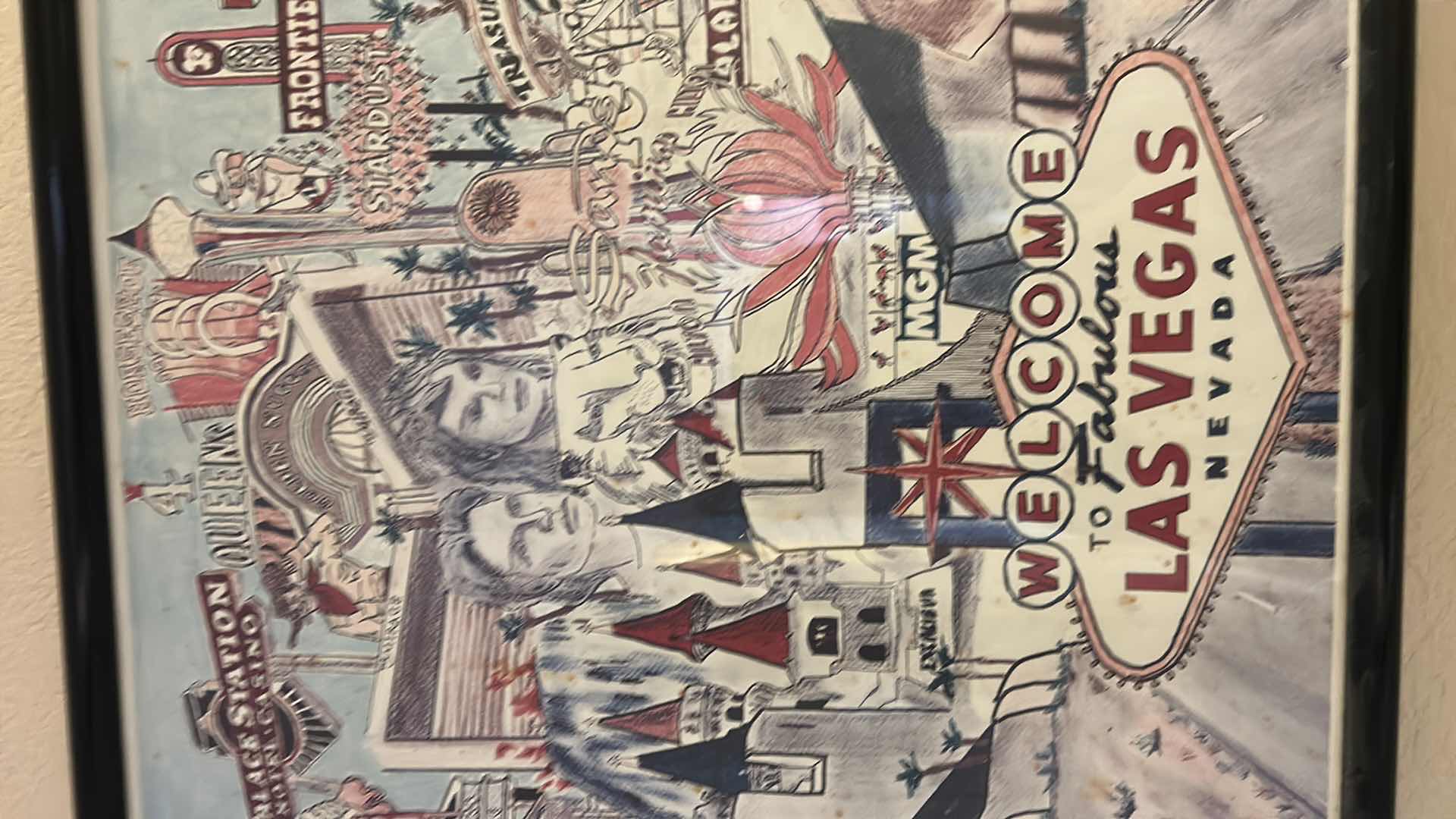 Photo 1 of BLACK FRAMED "WELCOME LAS VEGAS" ARTWORK 25" X 19"