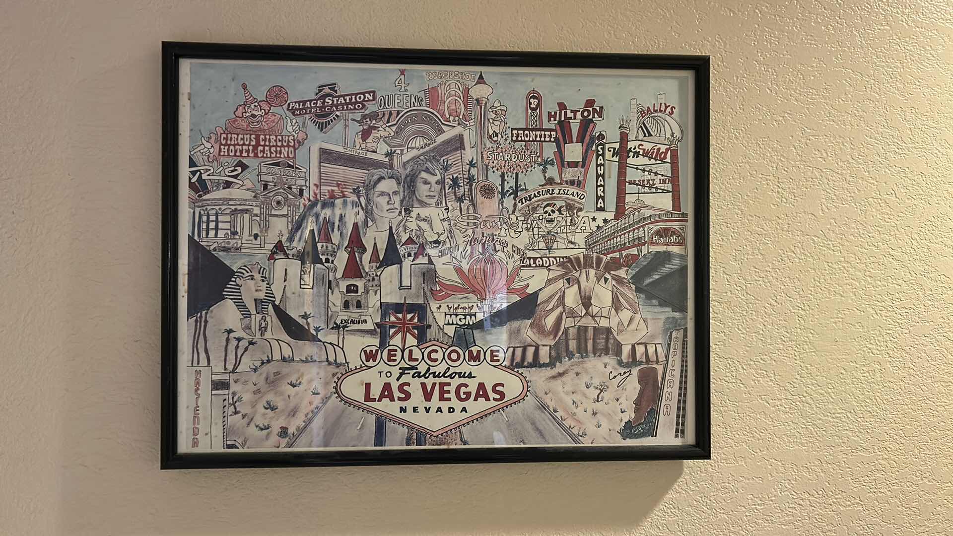 Photo 1 of BLACK FRAMED "WELCOME LAS VEGAS" ARTWORK 25" X 19"