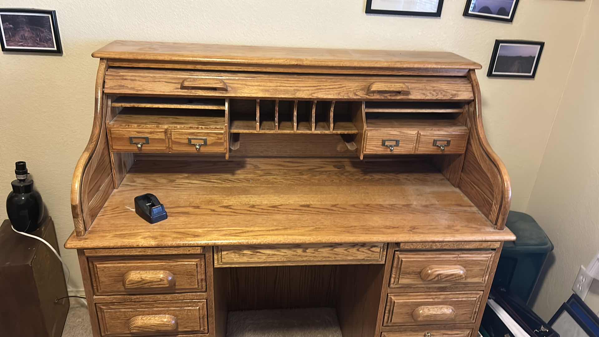 Photo 1 of SOLID OAK ROLL TOP DESK 48" X 31" H 48"