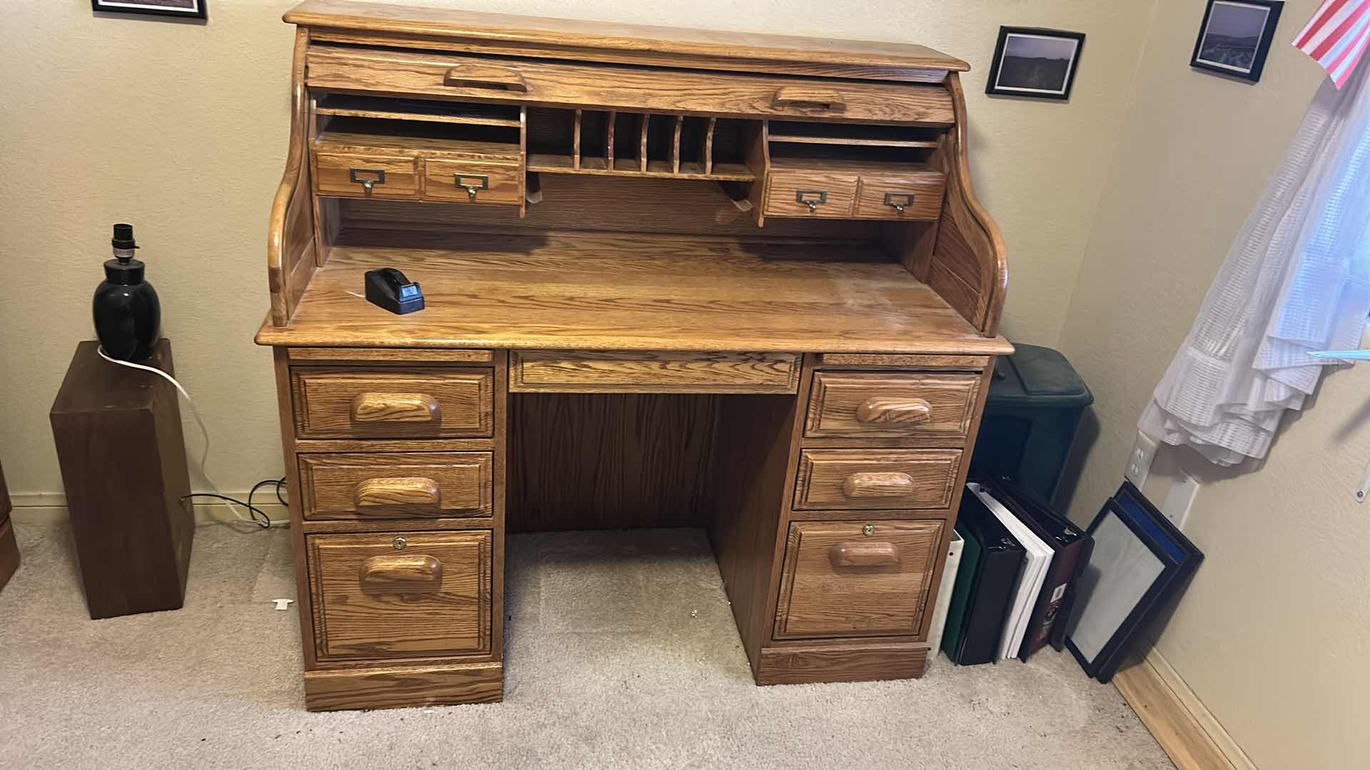 Photo 1 of SOLID OAK ROLL TOP DESK 48" X 31" H 48"