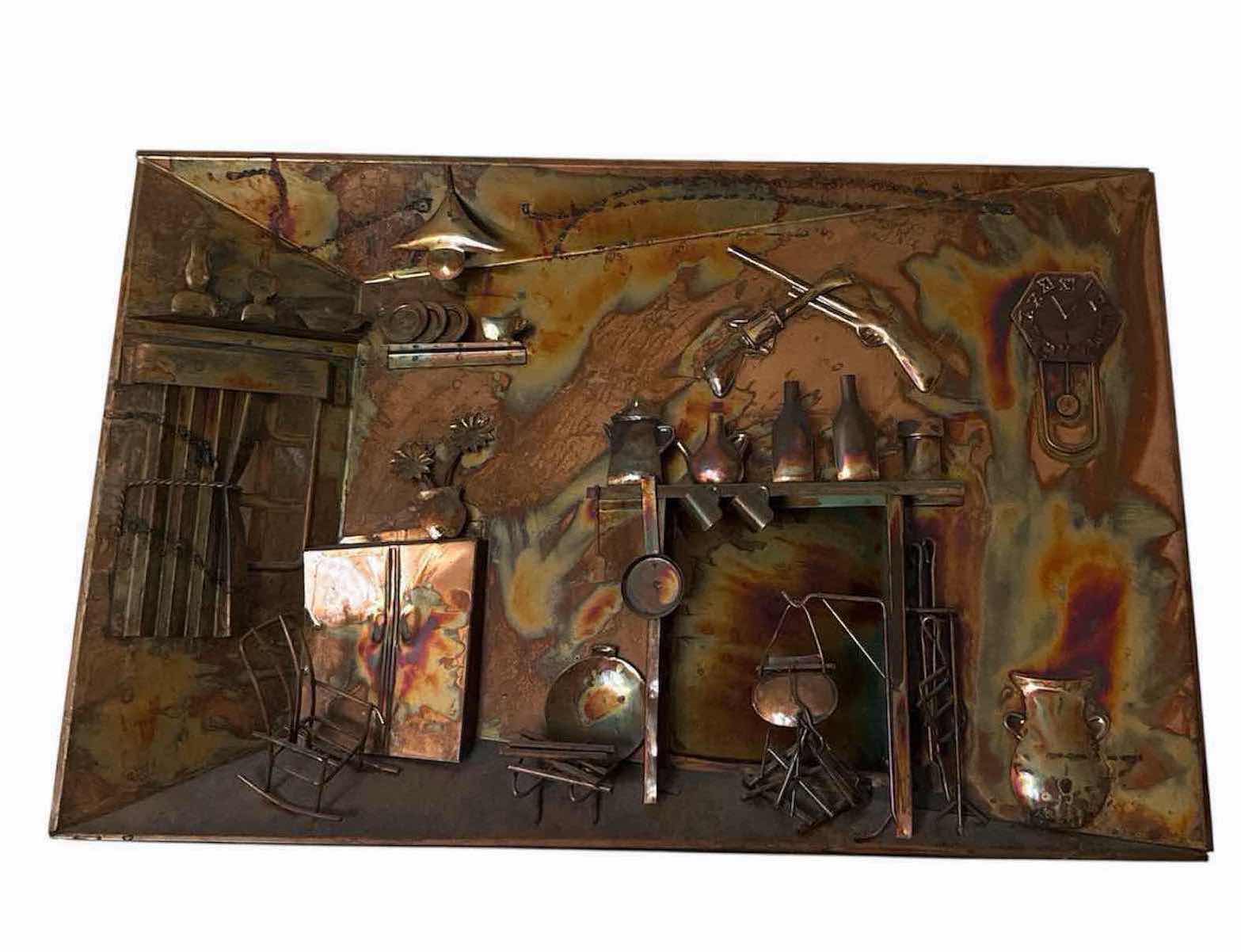 Photo 1 of VINTAGE 3D METAL ART WORK 20” X 12”