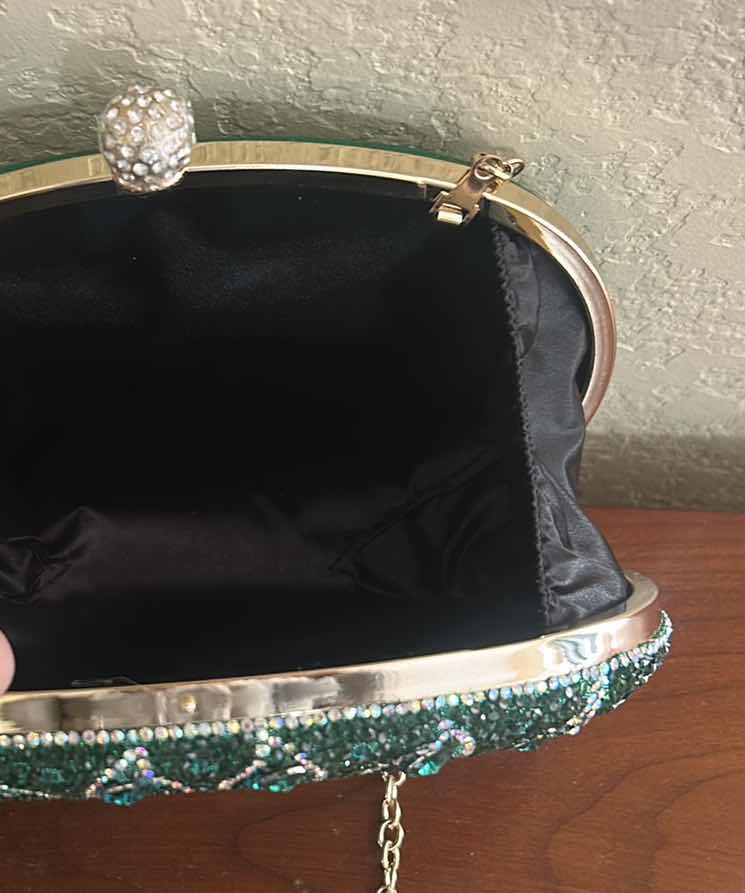 View 5 of RHINESTONE PEACOCK EVENING CLUTCH BAG