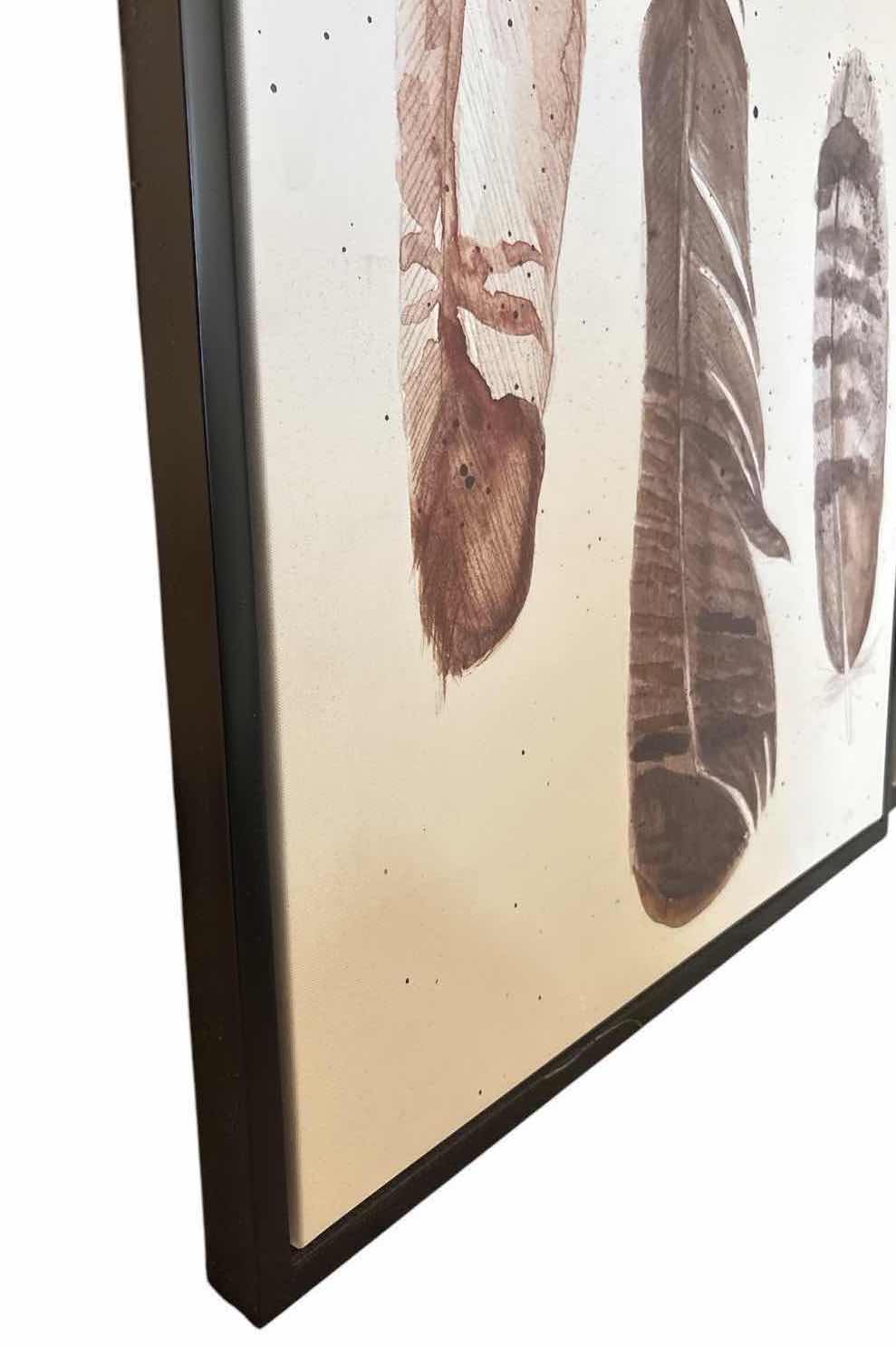 Photo 1 of 2-PCS FRAMED FEATHER WALL ART PRINT 27”X32”