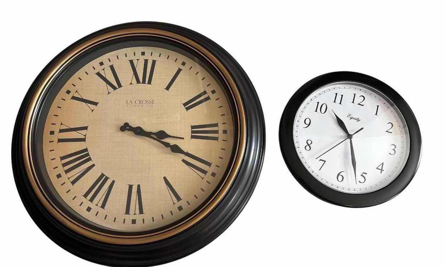 Photo 1 of 2-PCS WALL CLOCK BROWN AND BLACK D18”