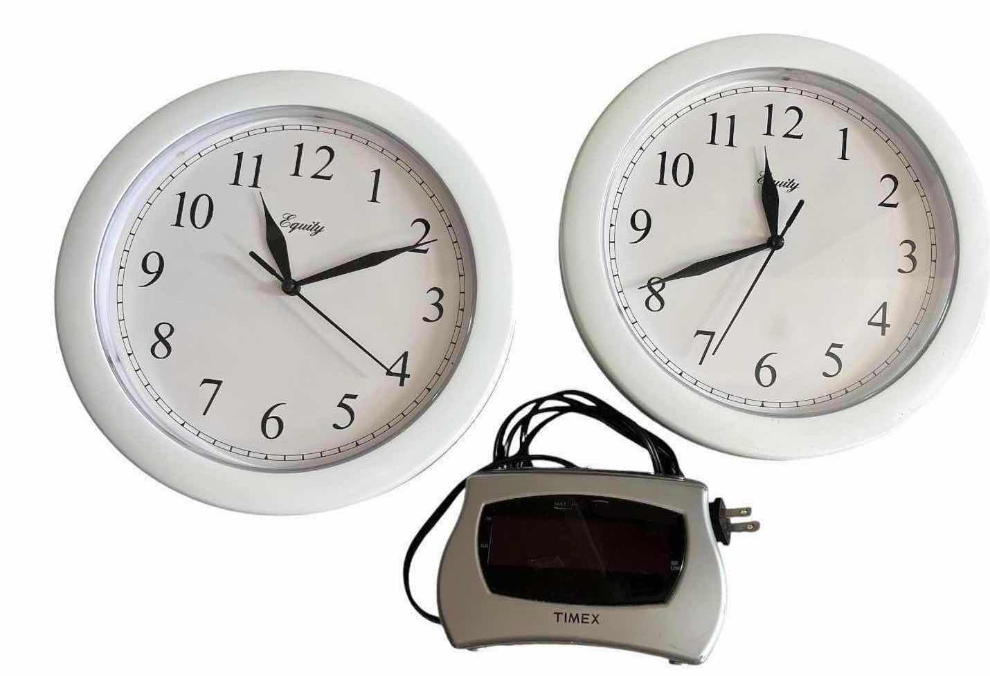 Photo 1 of 3-PCS WALL CLOCK & TIMEX ELECTRIC CLOCK D10”