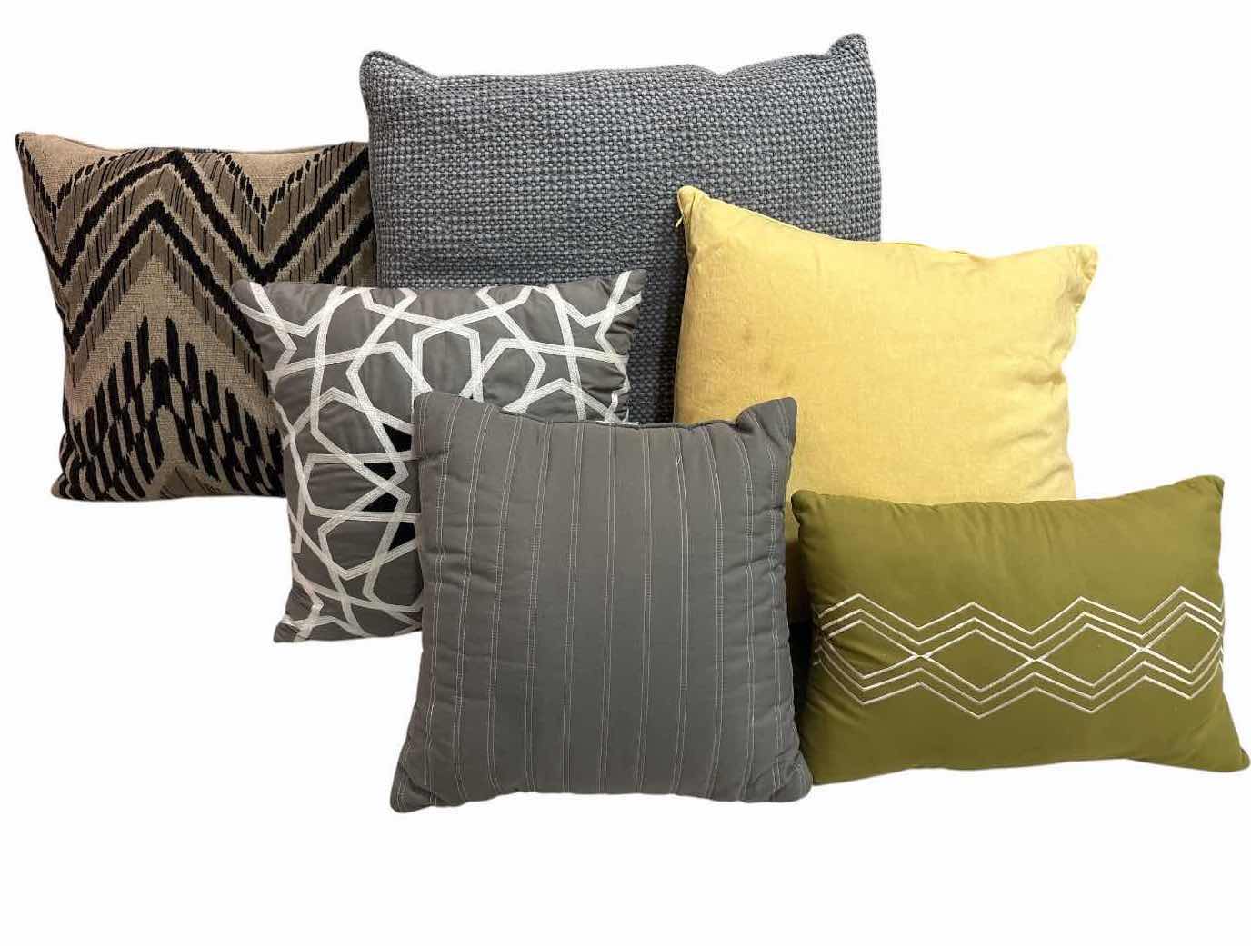 Photo 1 of 6-PCS ASSORTED DECORATIVE THROW PILLOWS LARGEST 24”X24”