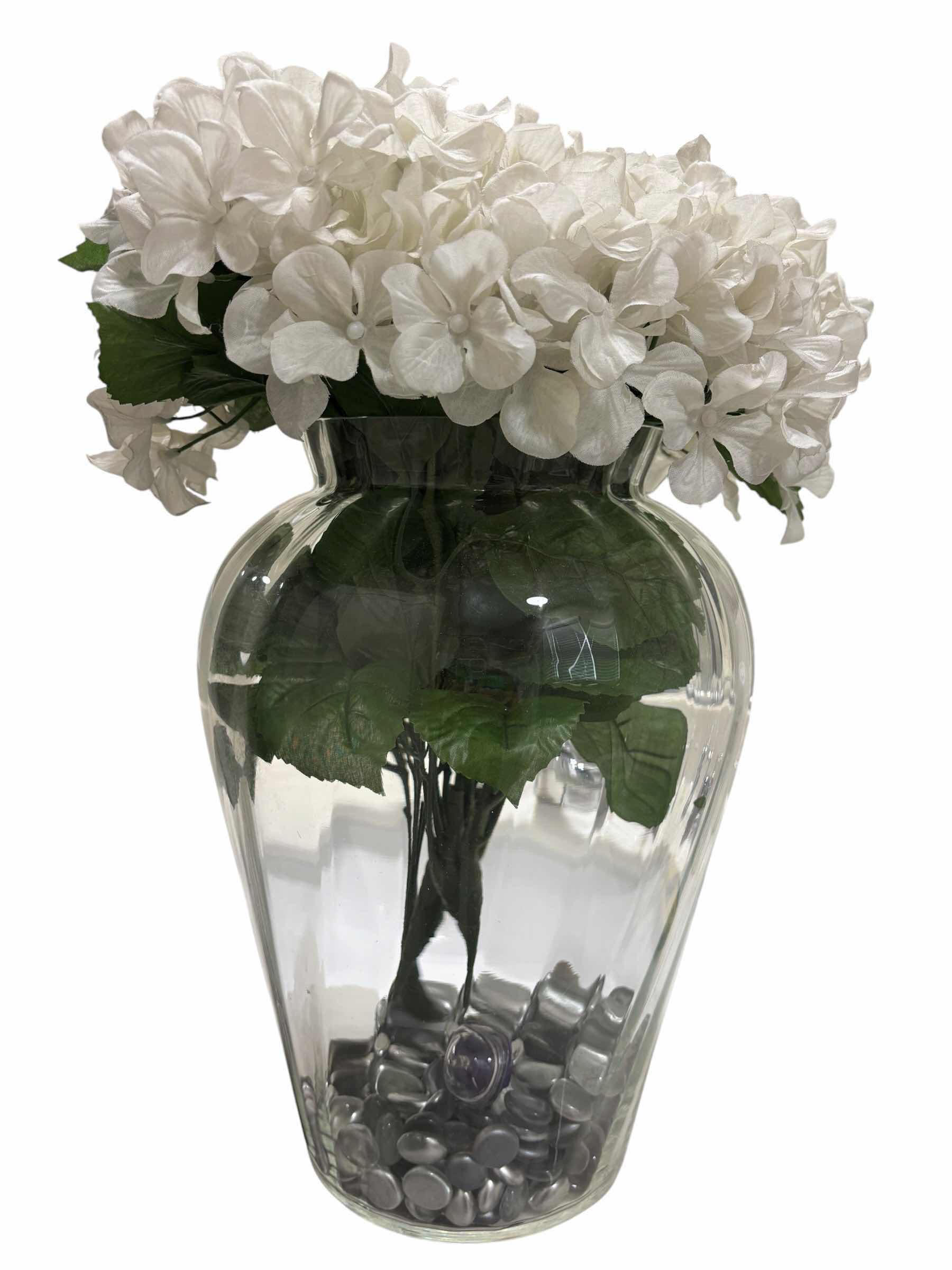 Photo 1 of ARTIFICIAL FLOWERS IN LARGE GLASS VASE H18”