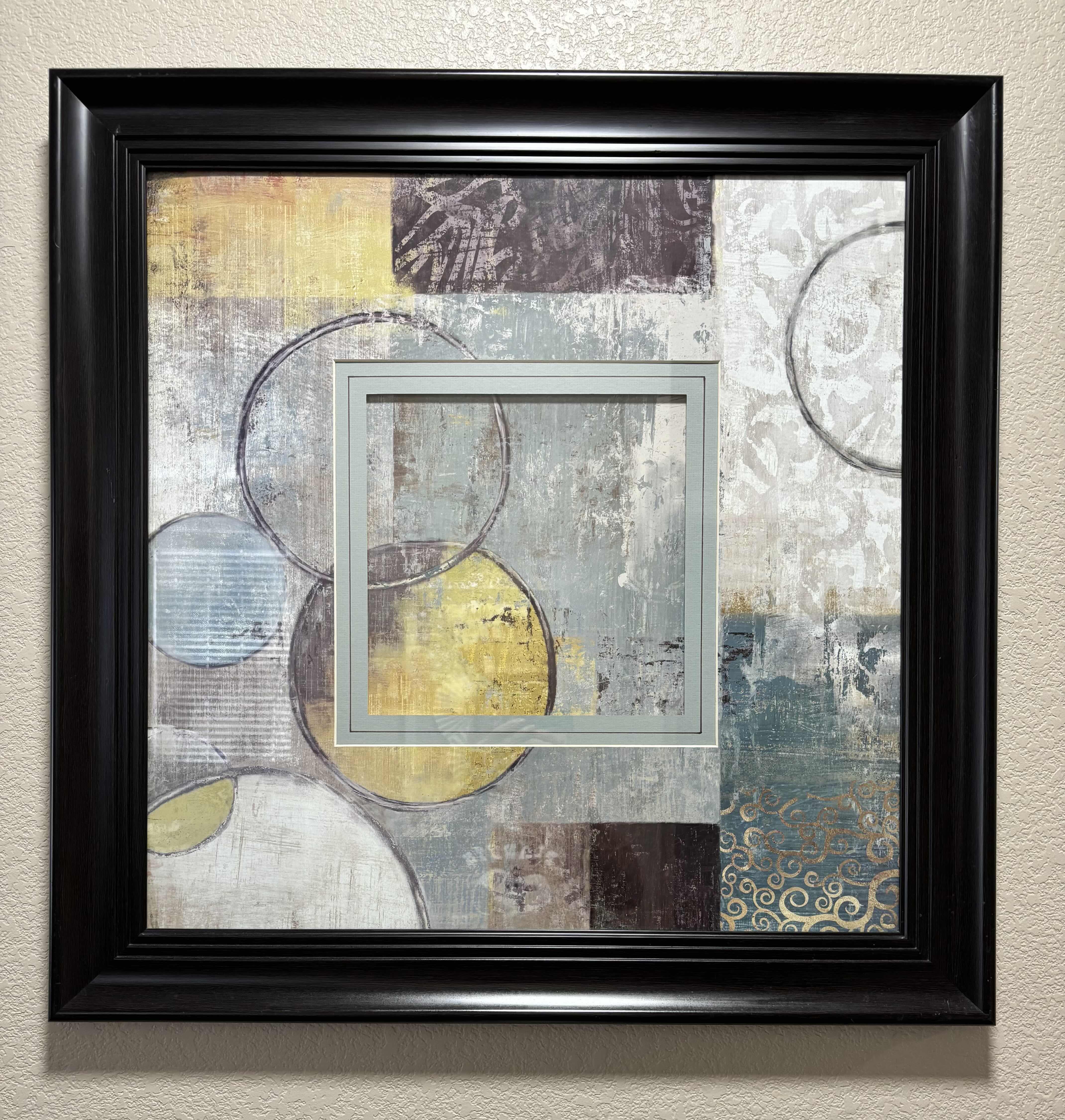 Photo 1 of FRAMED ABSTRACT WALL ART 29” X 29” $135