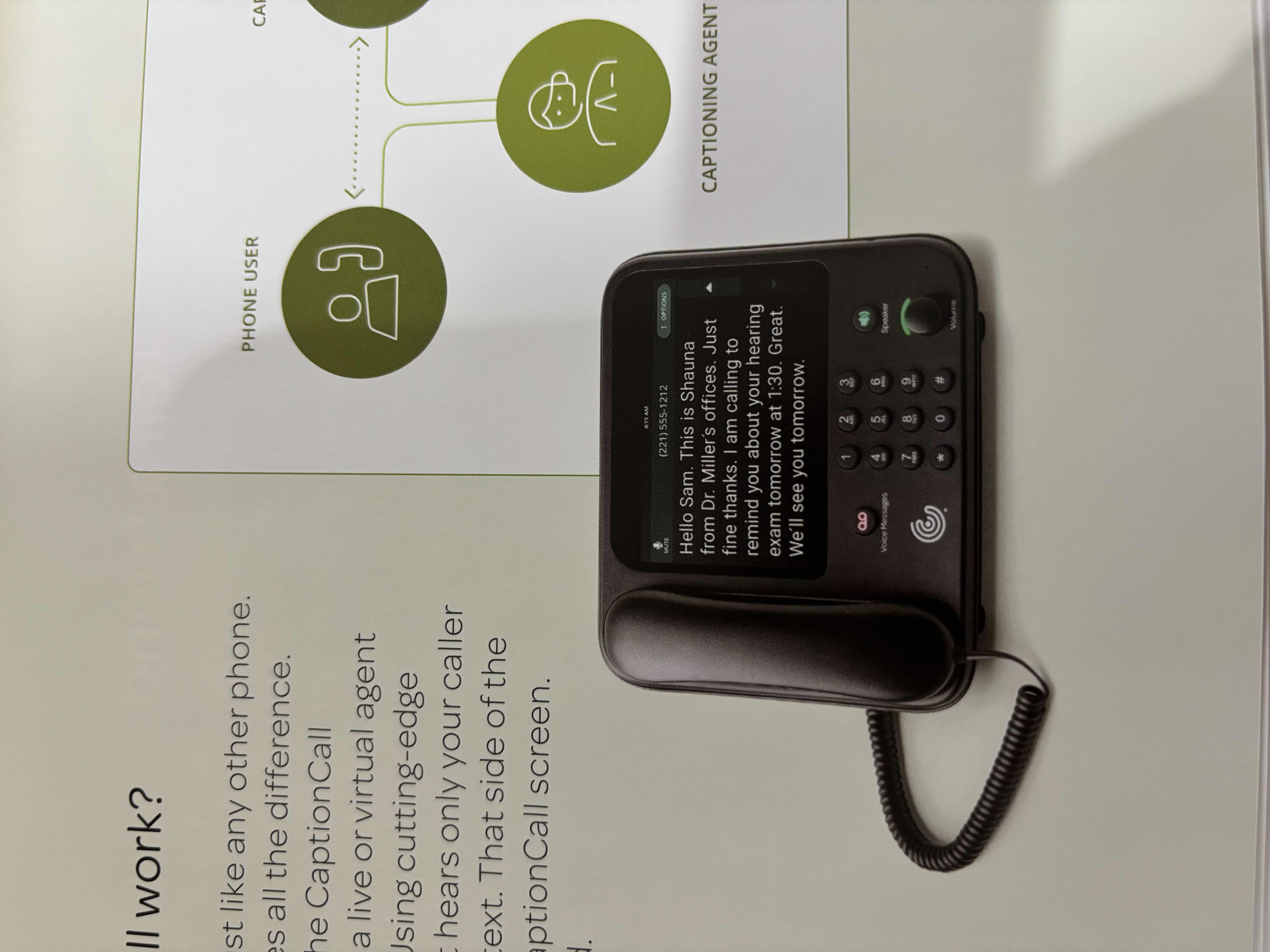 Photo 1 of CAPTIONCALL MODEL 88T CAPTION PHONE WITH USER GUIDE