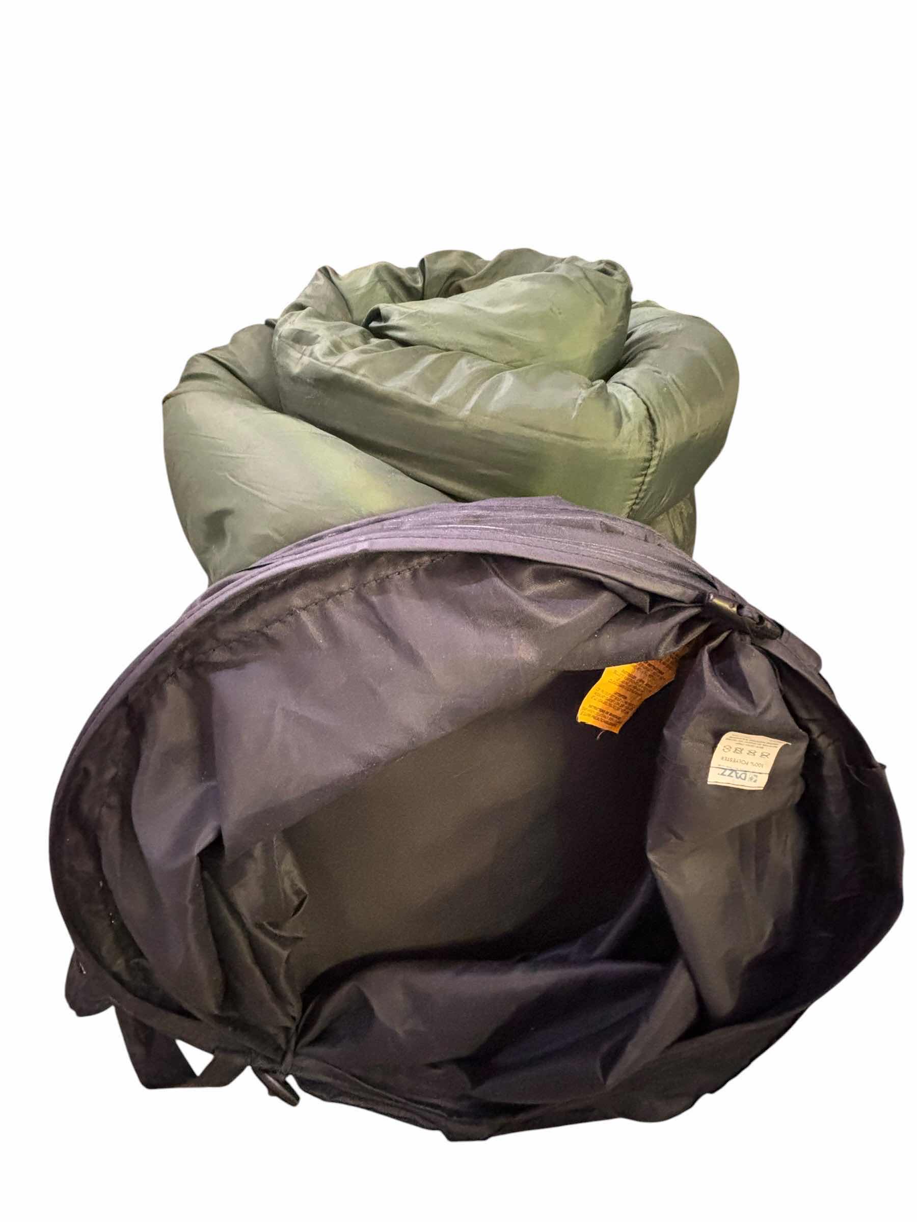 Photo 1 of SLEEPING BAG & COLLAPSIBLE CLOTHES HAMPER/TRASH CAN