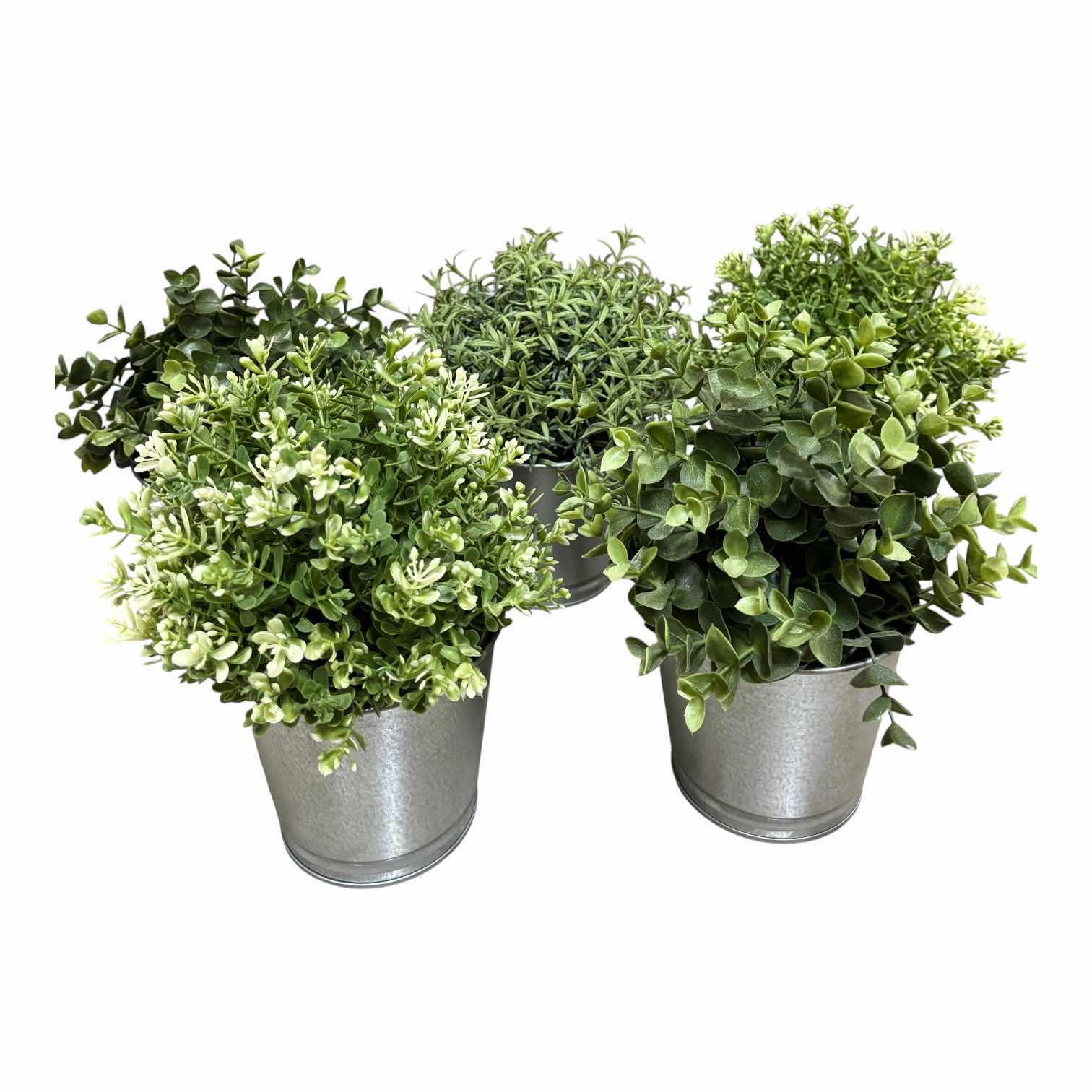 Photo 1 of FIVE ARTIFICIAL PLANTS IN METAL POTS H10”