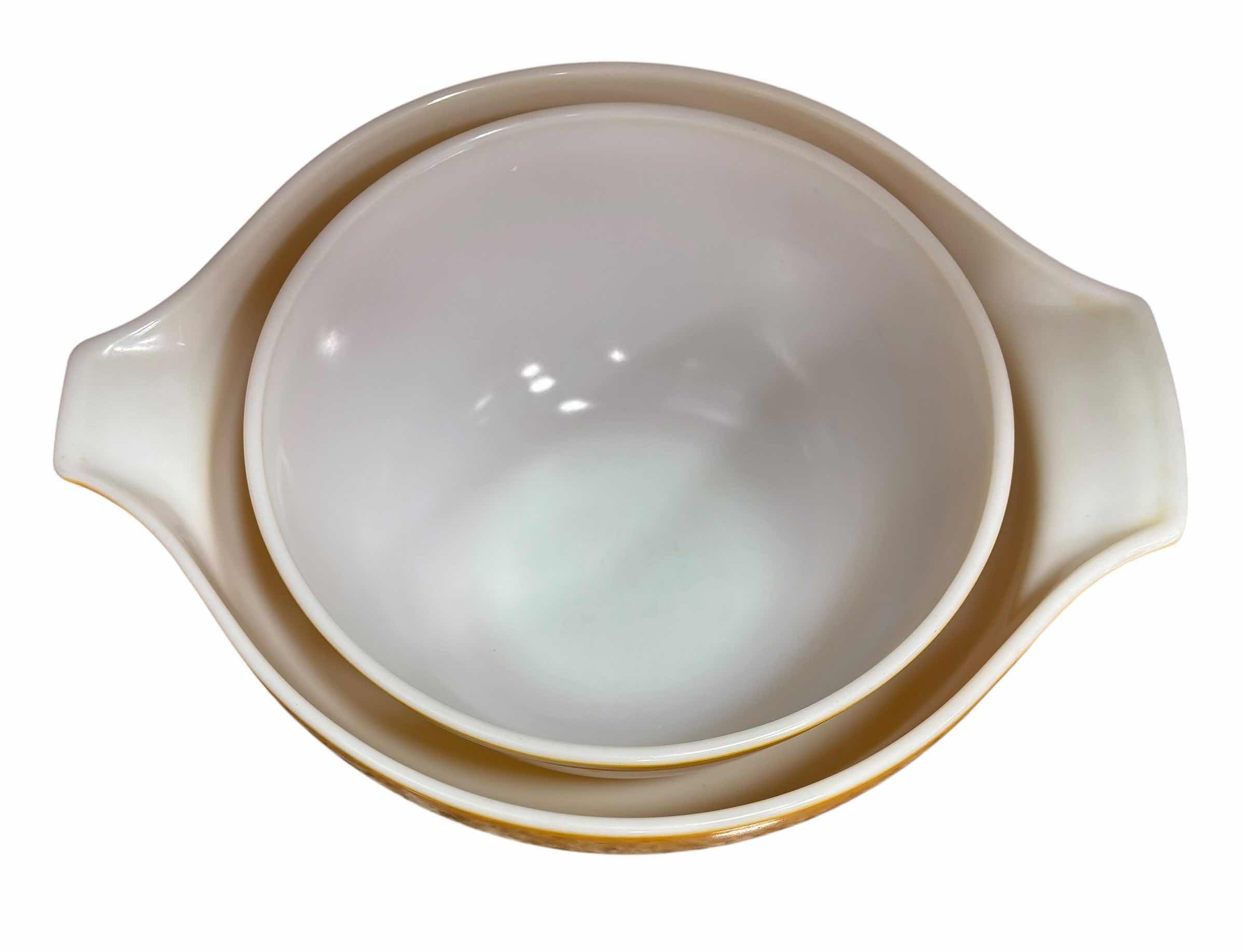 Photo 1 of CORNING WARE CASSEROLE DISH & PYREX MIXING BOWLS