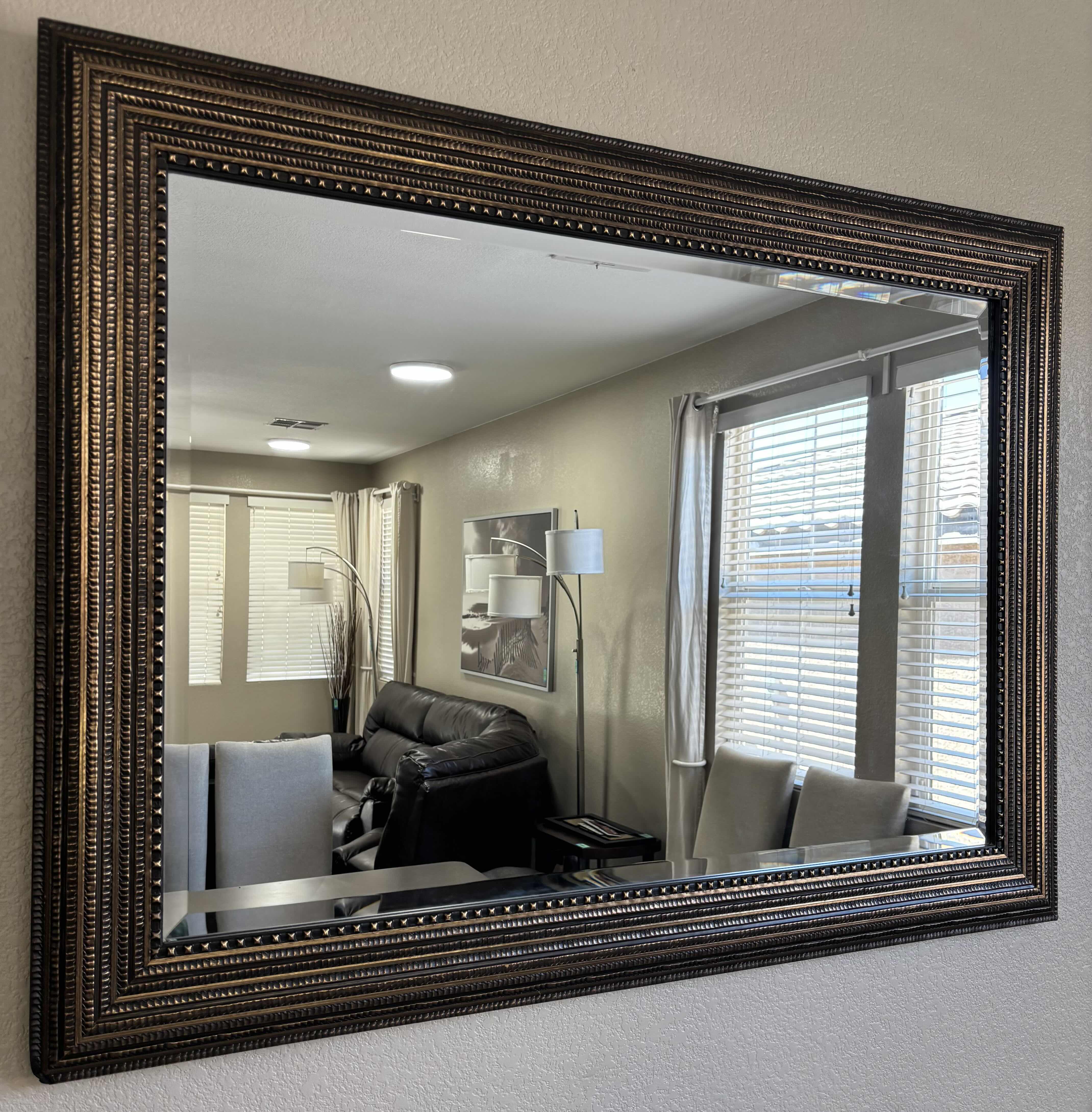 Photo 1 of GOLD TONE WALL MIRROR 46” X 34”