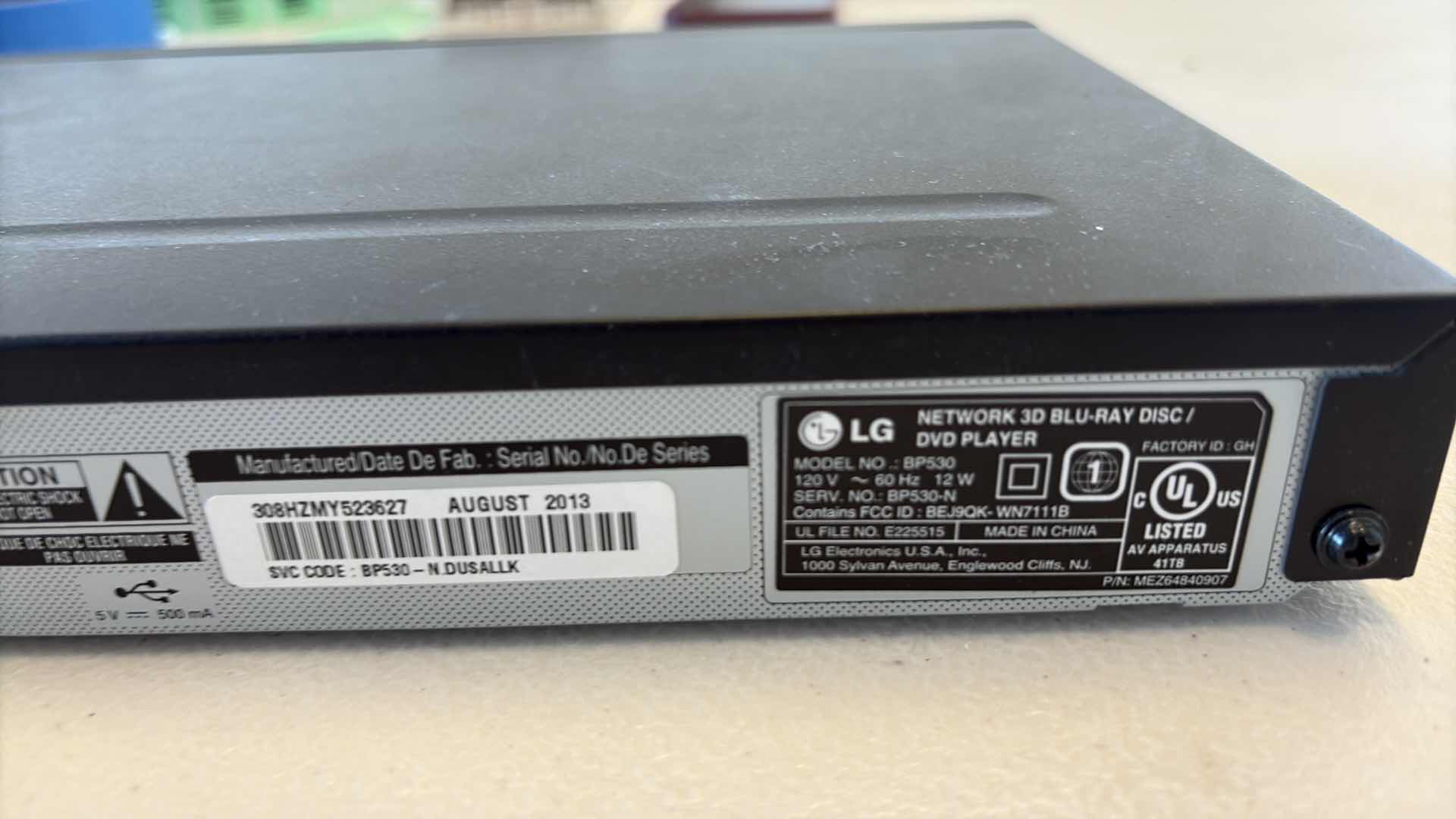 Photo 1 of LG BP530 NETWORK 3D BLU-RAY DISC & DVD PLAYER