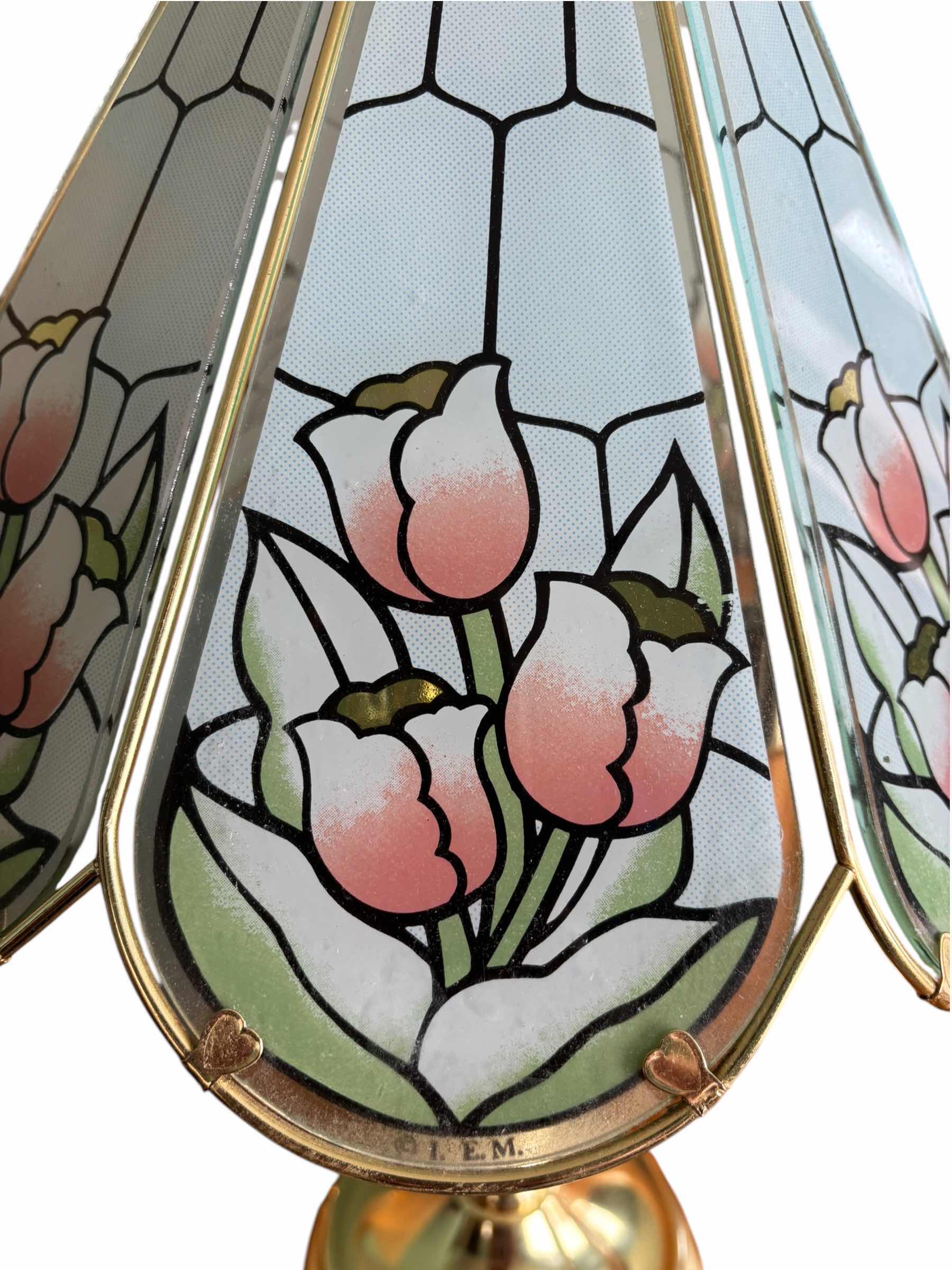 View 3 of VINTAGE TIFFANY STYLE TABLE TOUCH LAMP H24”