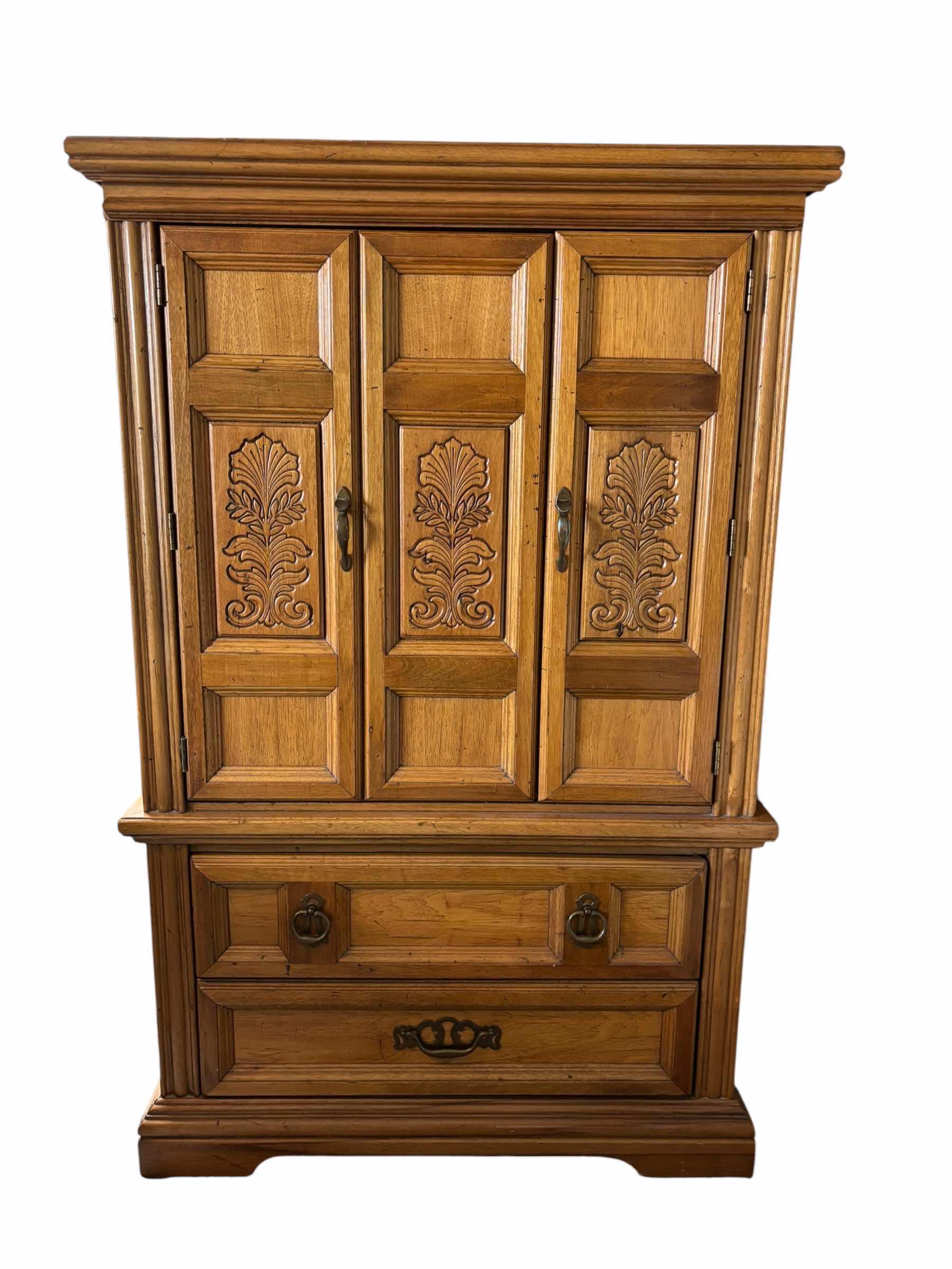 Photo 1 of VINTAGE PINE 4 DRAWER ARMOIRE 39” X 18”  H60”