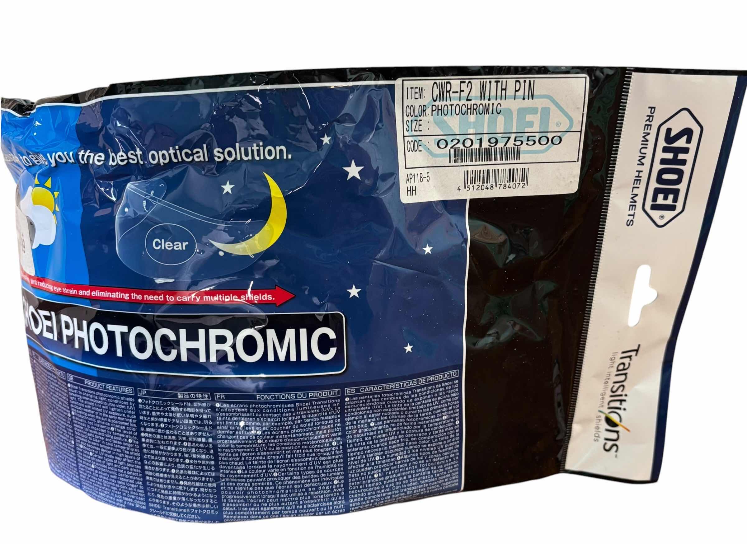 View 3 of NWT SHOEI PHOTOCHROMIC HELMET SHIELD