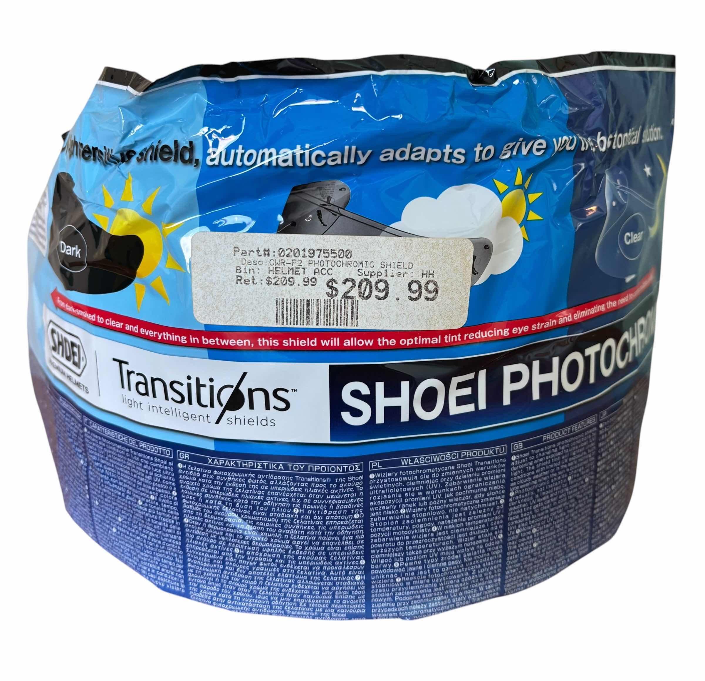 View 1 of NWT SHOEI PHOTOCHROMIC HELMET SHIELD