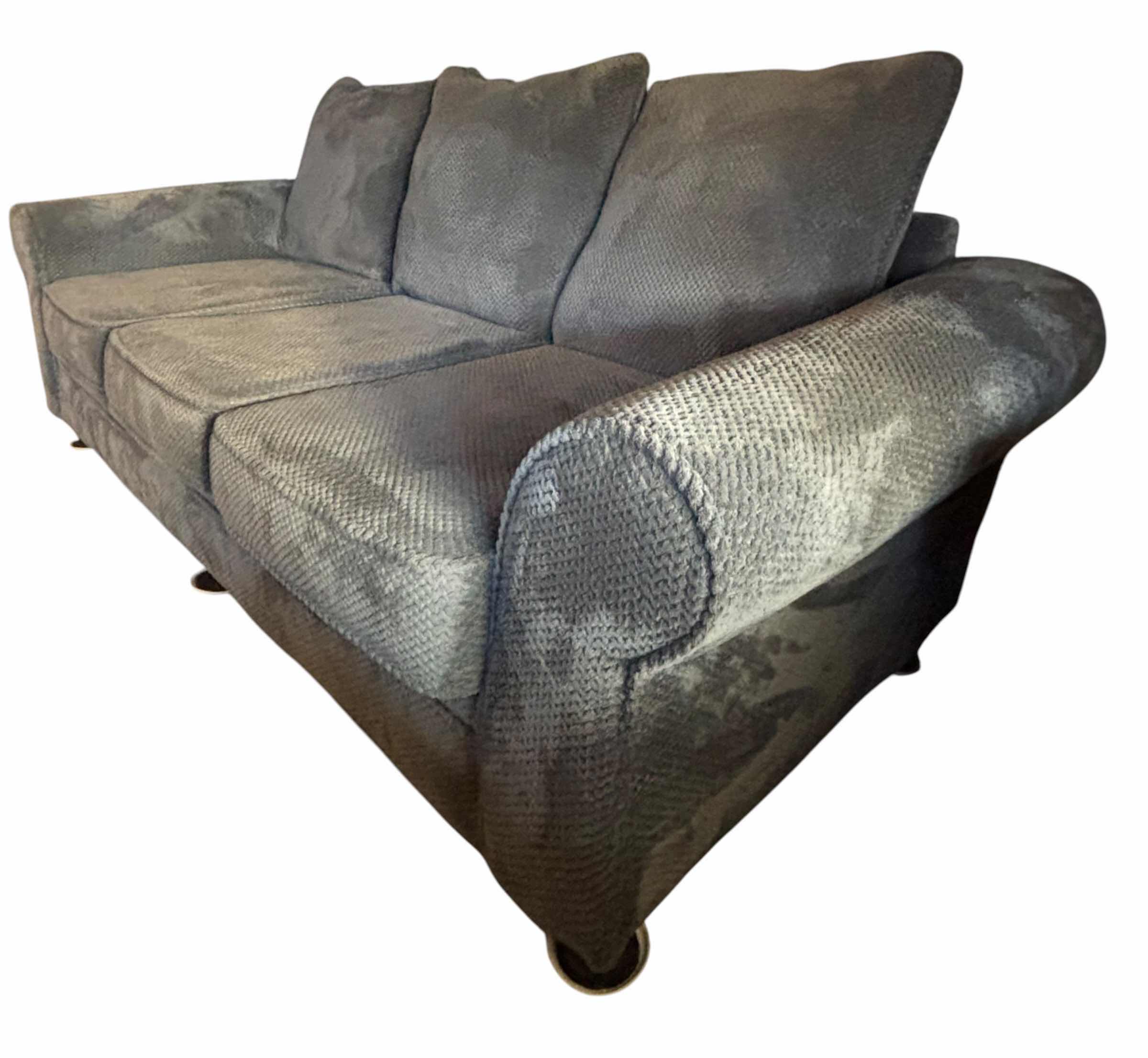 View 3 of SLATE GRAY THREE CUSHION COUCH 95”L