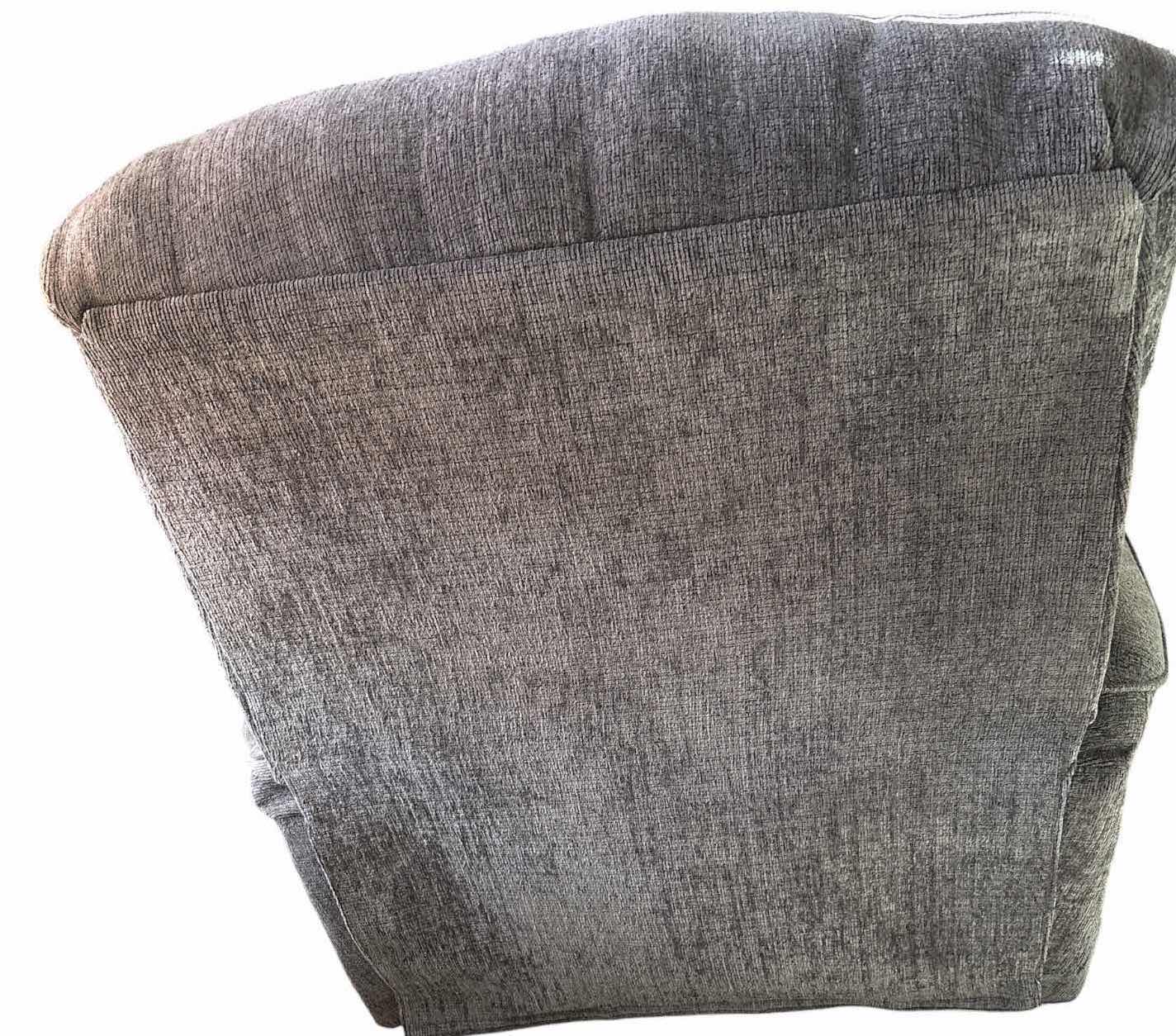 View 2 of GRAY UPHOLSTERED HIGH-BACK RECLINER CHAIR H37”