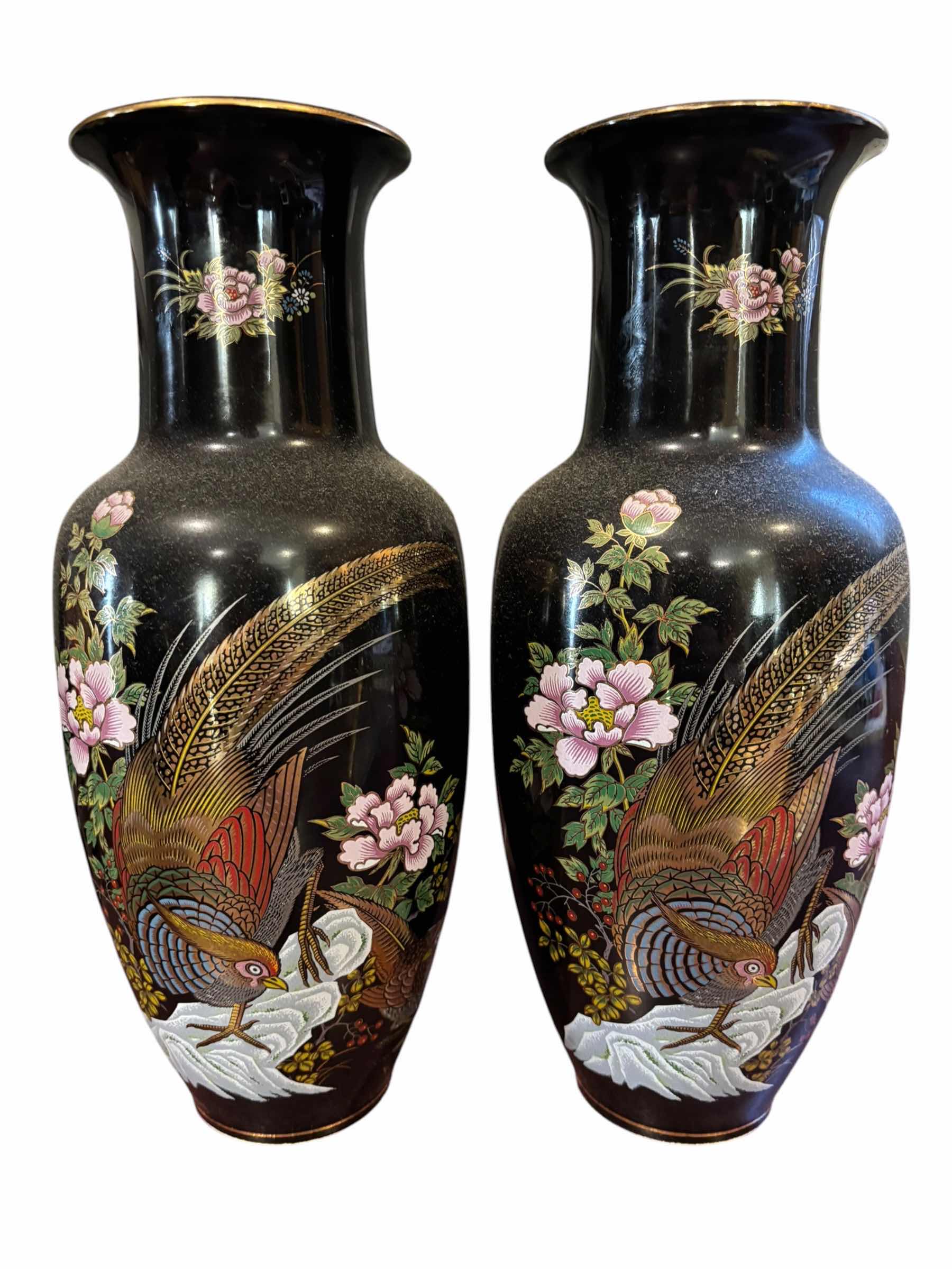 View 2 of VINTAGE 3-PIECE SET OF HAND-PAINTED JAPANESE DECORATIVE VESSELS