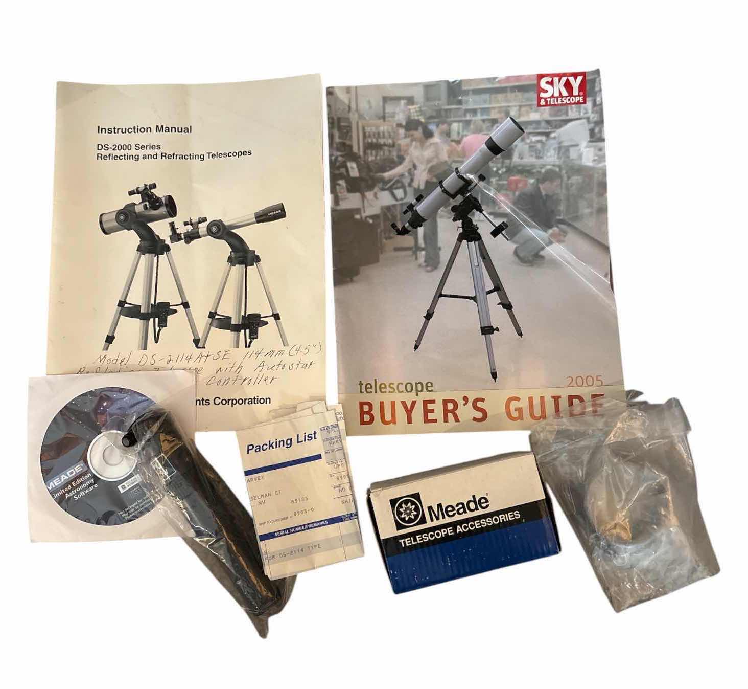 View 3 of MEADE DS-2000 SERIES COMPUTERIZED REFLECTOR TELESCOPE WITH TRIPOD, MANUALS & ACCESSORIES – BLACK/SILVER H44”