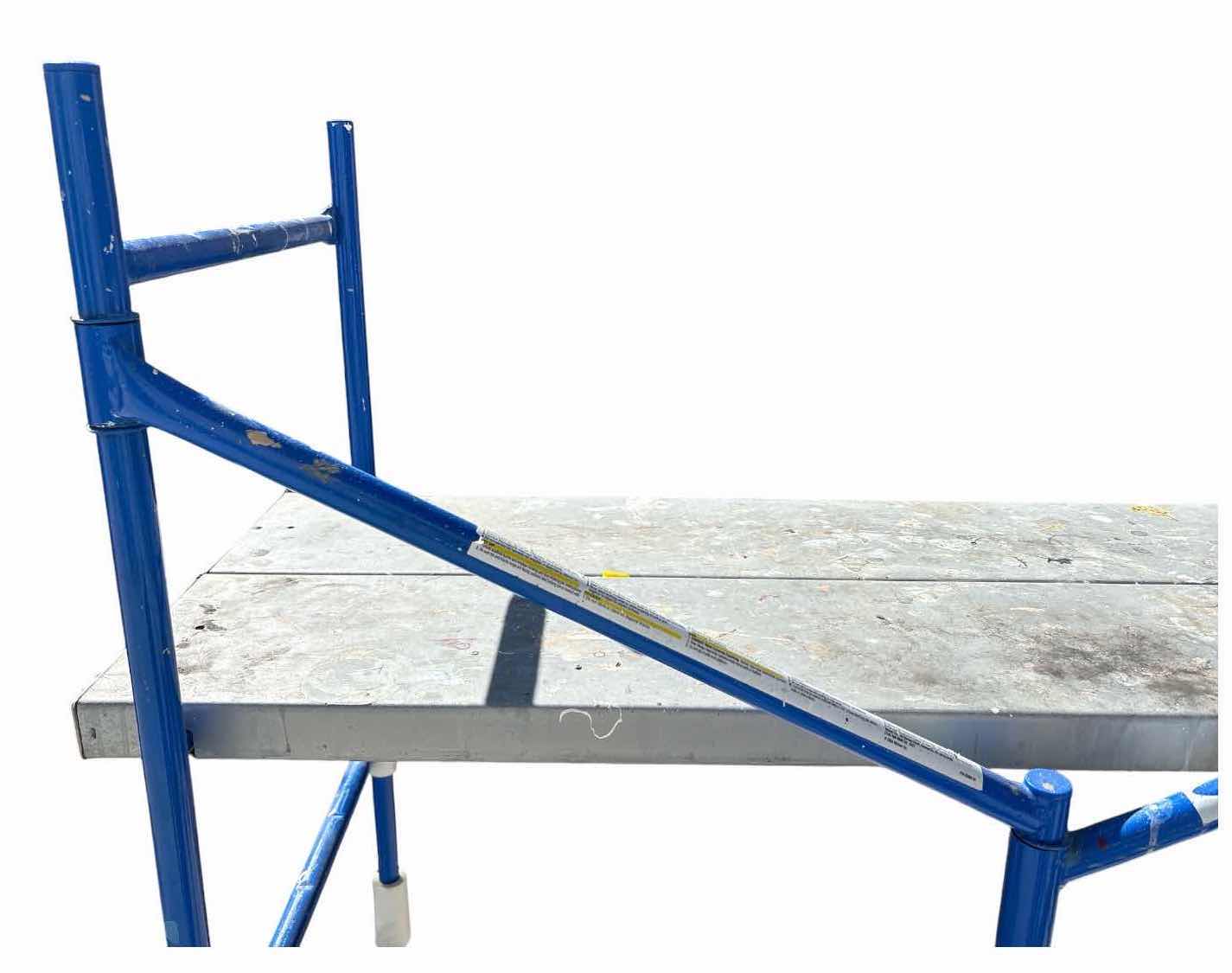 View 2 of WERNER BLUE STEEL ROLLING PORTABLE SCAFFOLD WITH PLATFORM & LOCKING CASTERS – 500 LB CAPACITY 48”X21”H50”