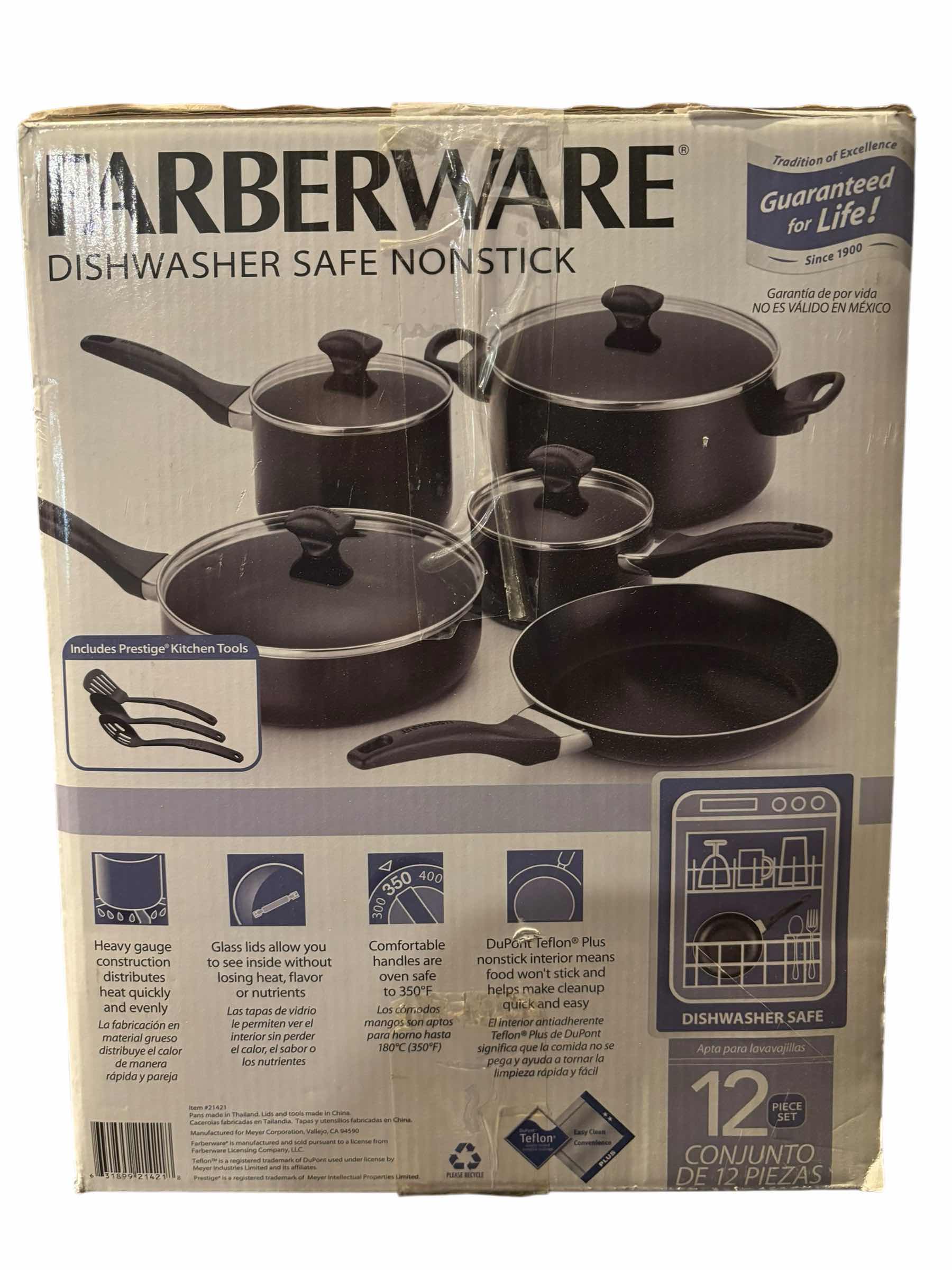 View 2 of NIB FARBERWARE DISHWASHER SAFE NONSTICK POT & PAN SET $60