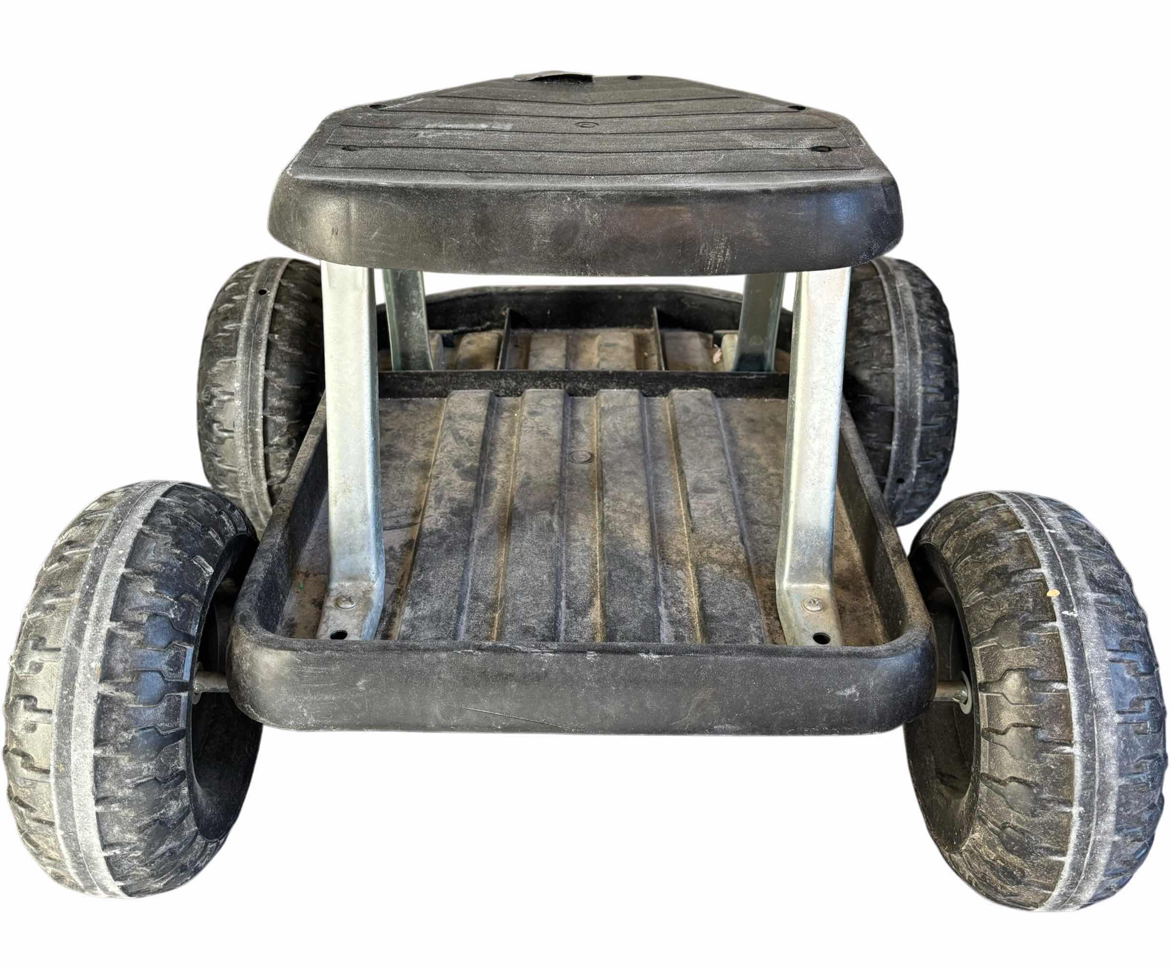 View 2 of PURE GARDEN ROLLING GARDEN SEAT WITH WHEELS & STORAGE