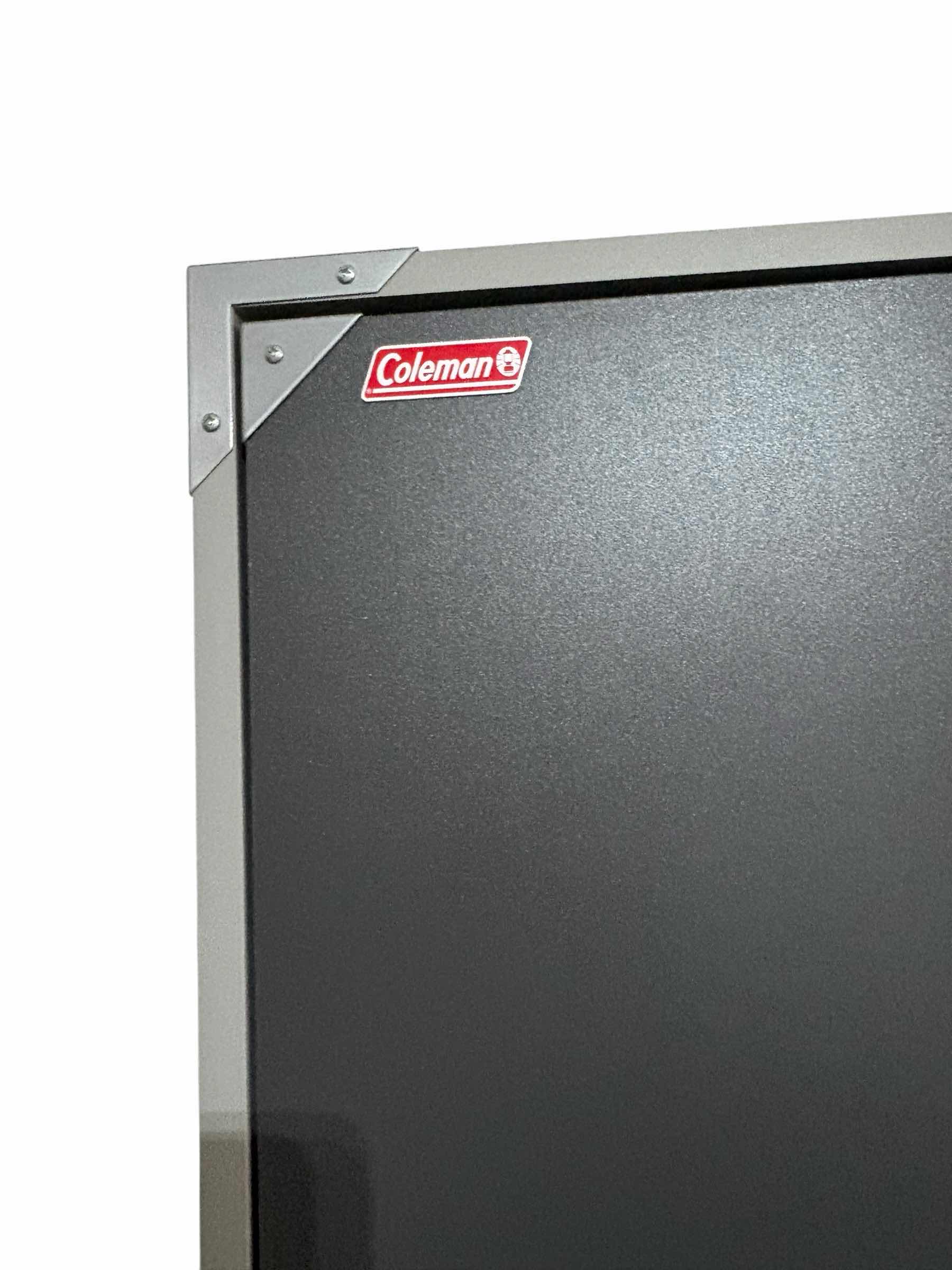View 2 of COLEMAN GRAY 2-DOOR GARAGE STORAGE CABINET WITH SILVER DIAMOND PLATE ACCENTS 31.5”X30”H72”