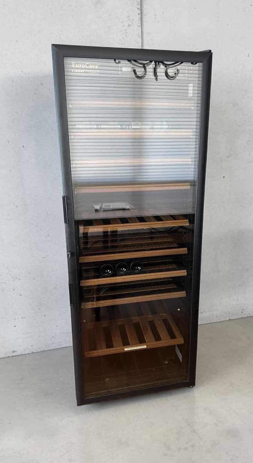 Photo 1 of EUROCAVE WINE CELLAR W BLACK FINISH & INTERNAL WOOD SHELVING 26" X 24" H 68" $5900