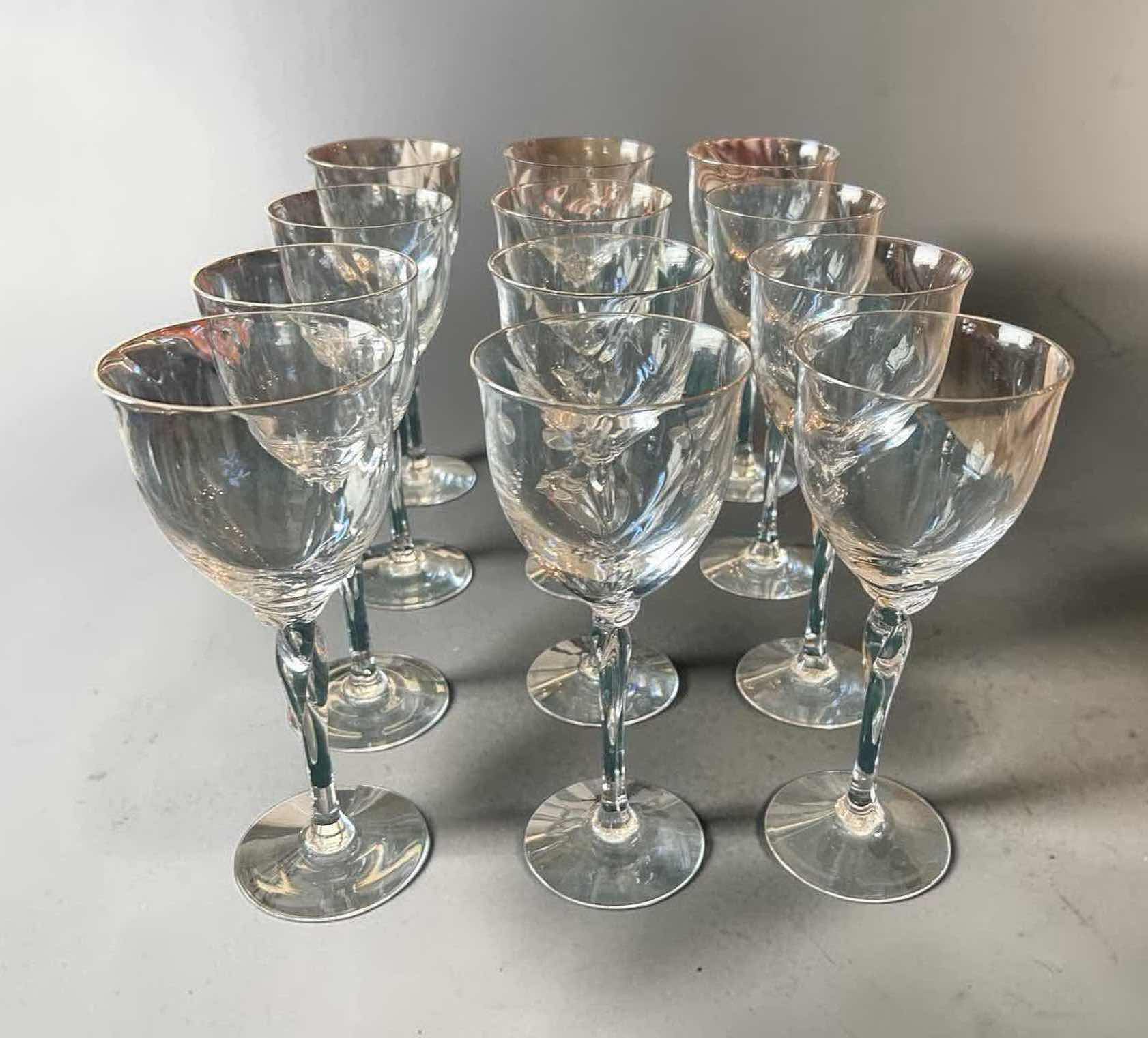 Photo 1 of 12 - LENOX RHYTHM PLATINUM CRYSTAL WINE  GOBLETS W TWISTED STEM DESIGN H  9" $175