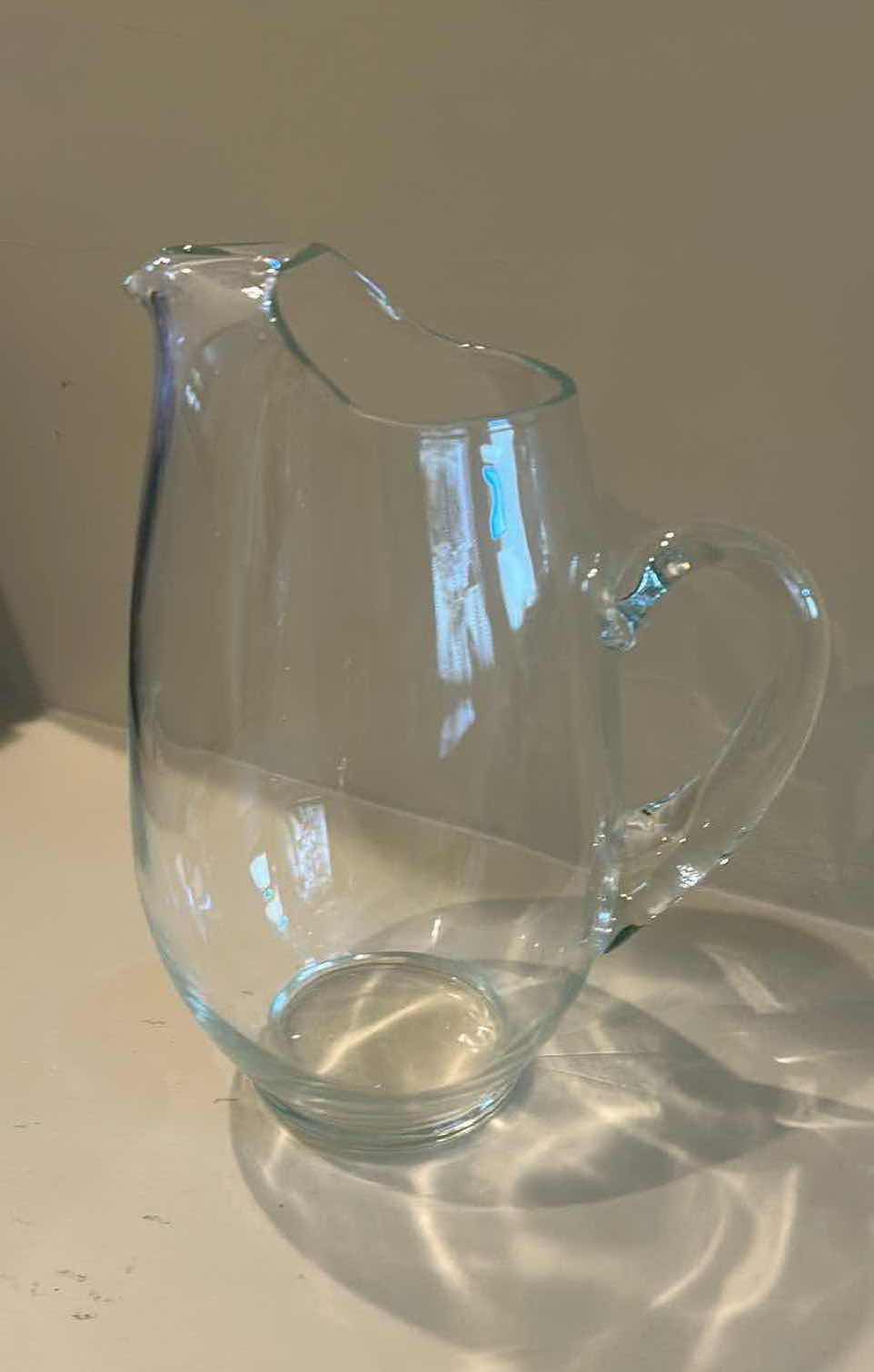 Photo 1 of 3- CLEAR GLASS WATER PITCHERS H 9"