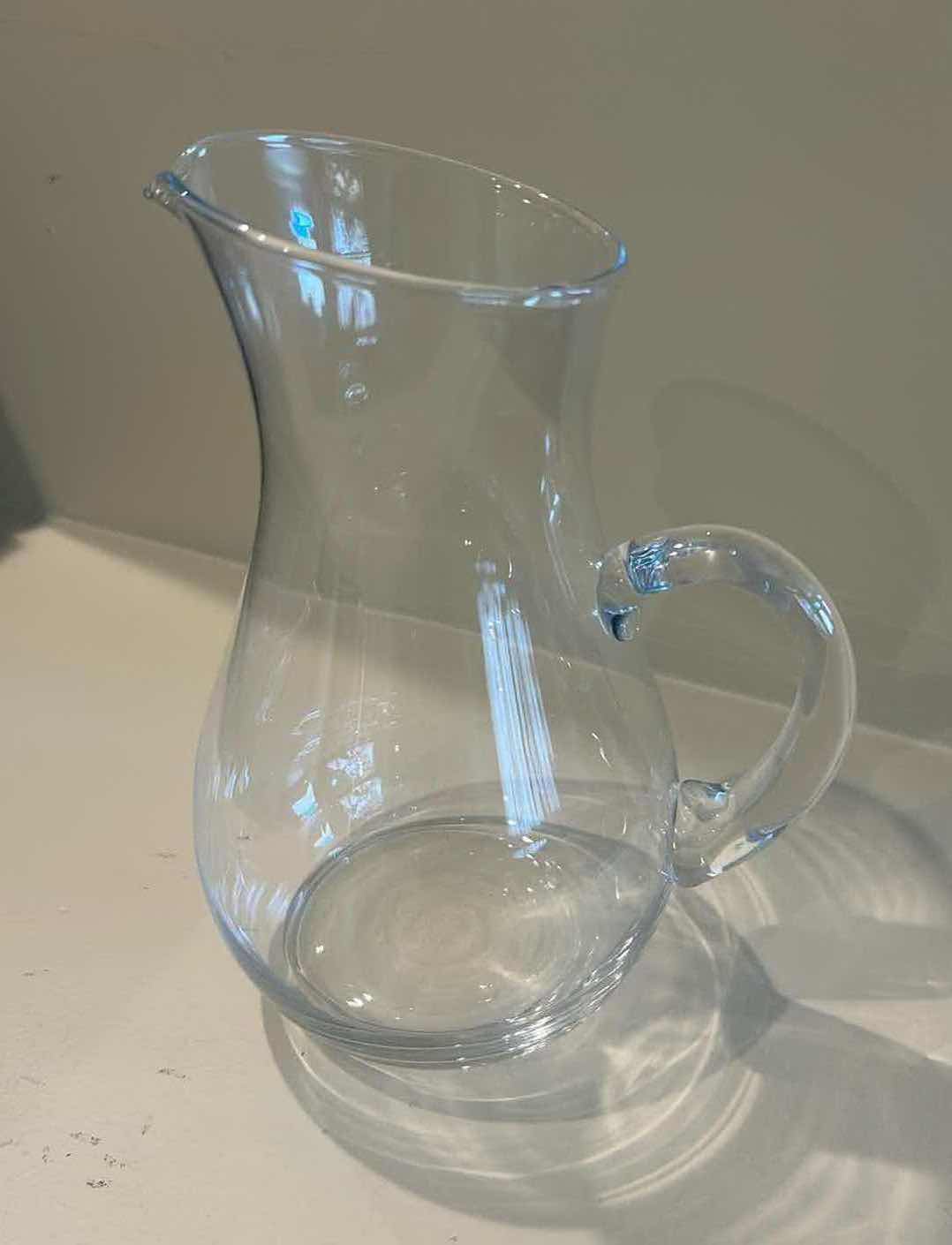Photo 1 of 3- CLEAR GLASS WATER PITCHERS H 9"