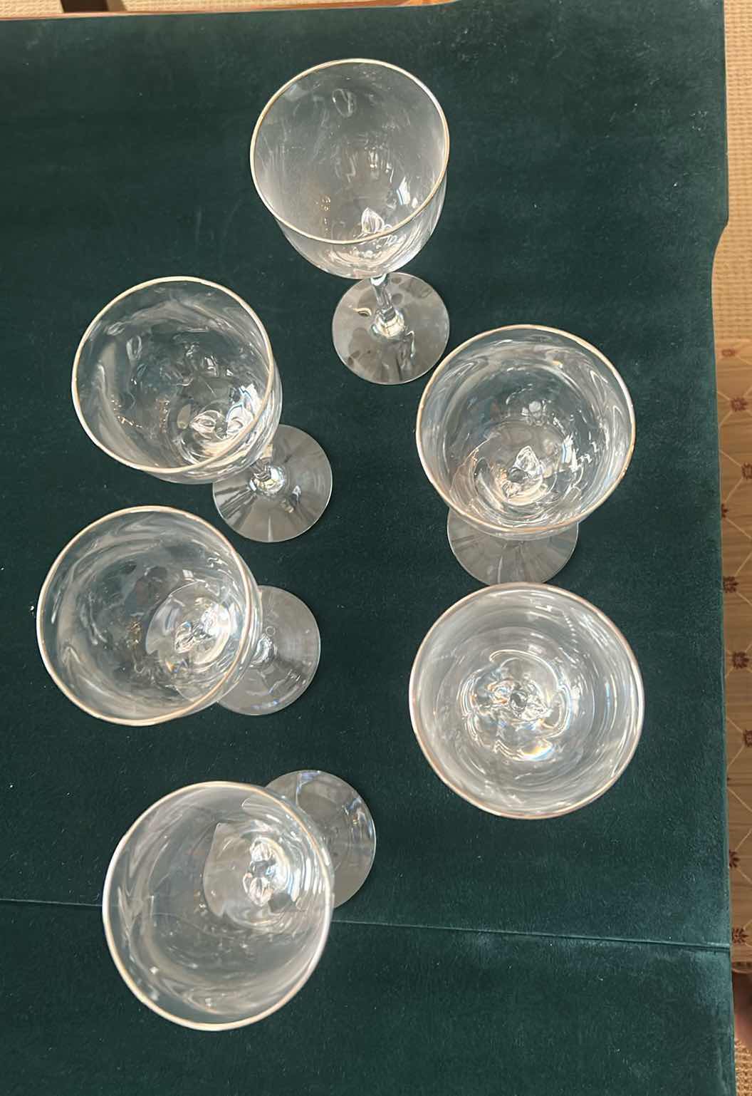 Photo 1 of 6-LENOX RHYTHM PLATINUM RIM WINE  GOBLETS W TWISTED STEM DESIGN  H 8" $140