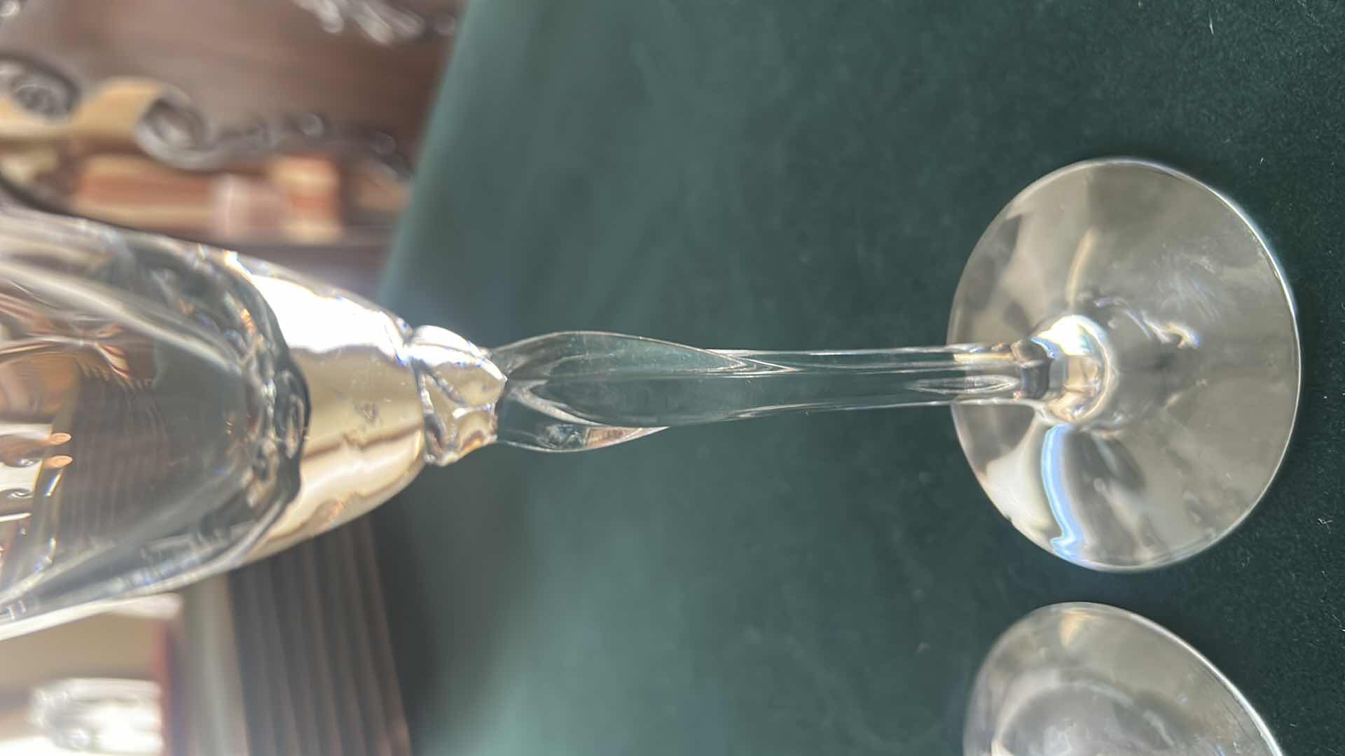 Photo 1 of 2- LENOX RHYTHM PLATINUM RIM FLUTES W TWISTED STEM DESIGN  INITIAL M&A H 9"